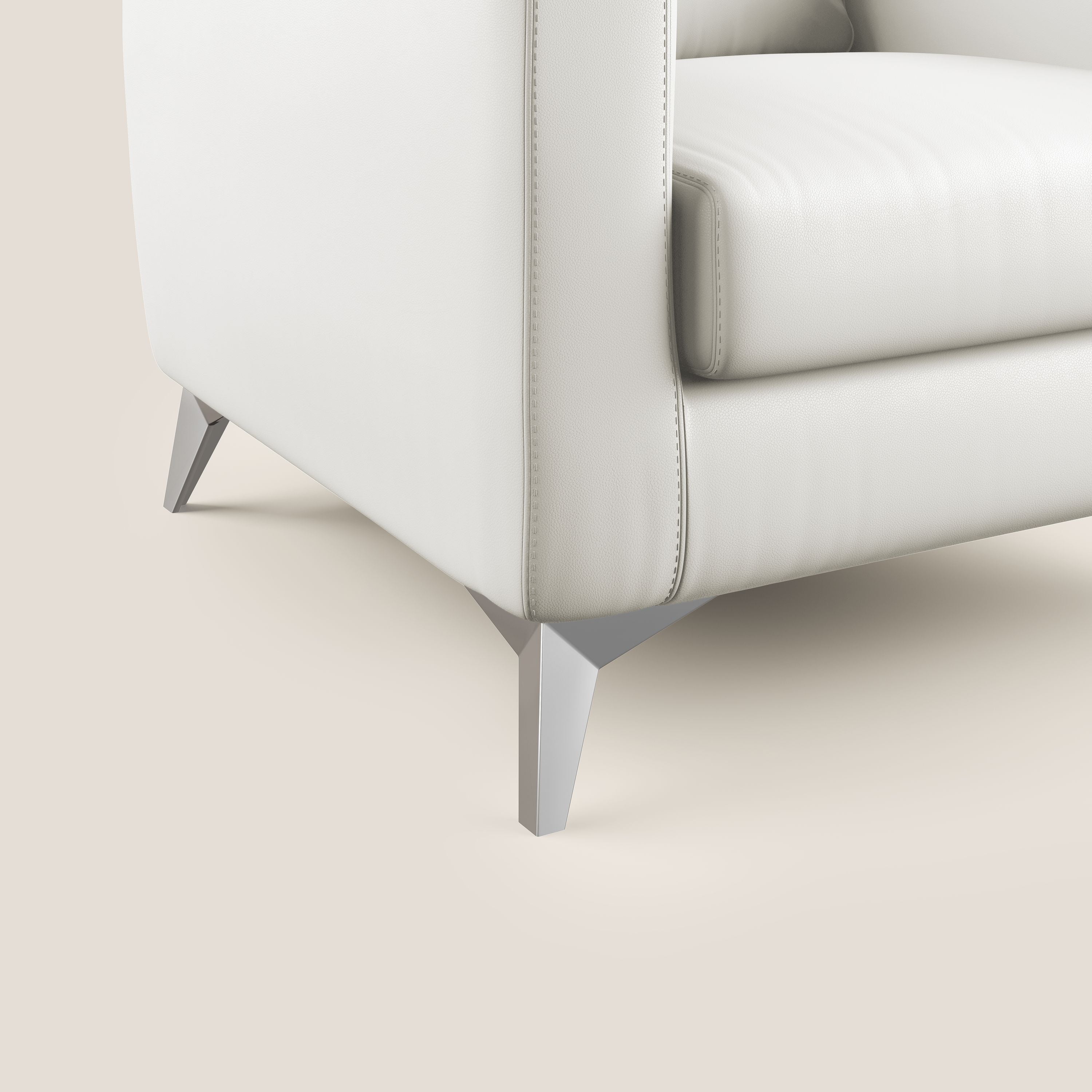 Orione Poltroncina in ecopelle moderna e impermeabile T04 bianco - divani.store