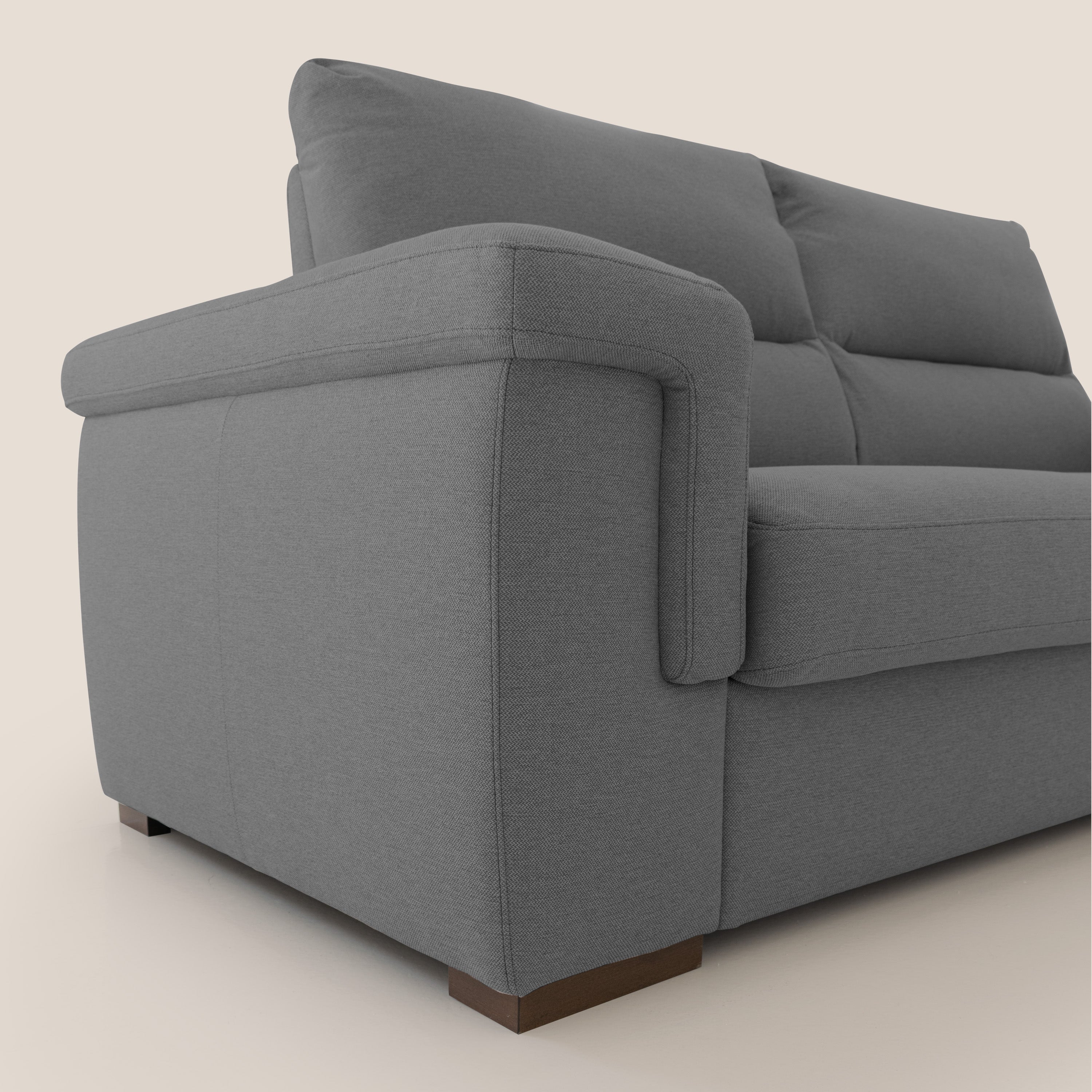 Magnolia divano letto con materasso alto 18 cm morbido schienale alto in tessuto smacchiabile T05 antracite - divani.store