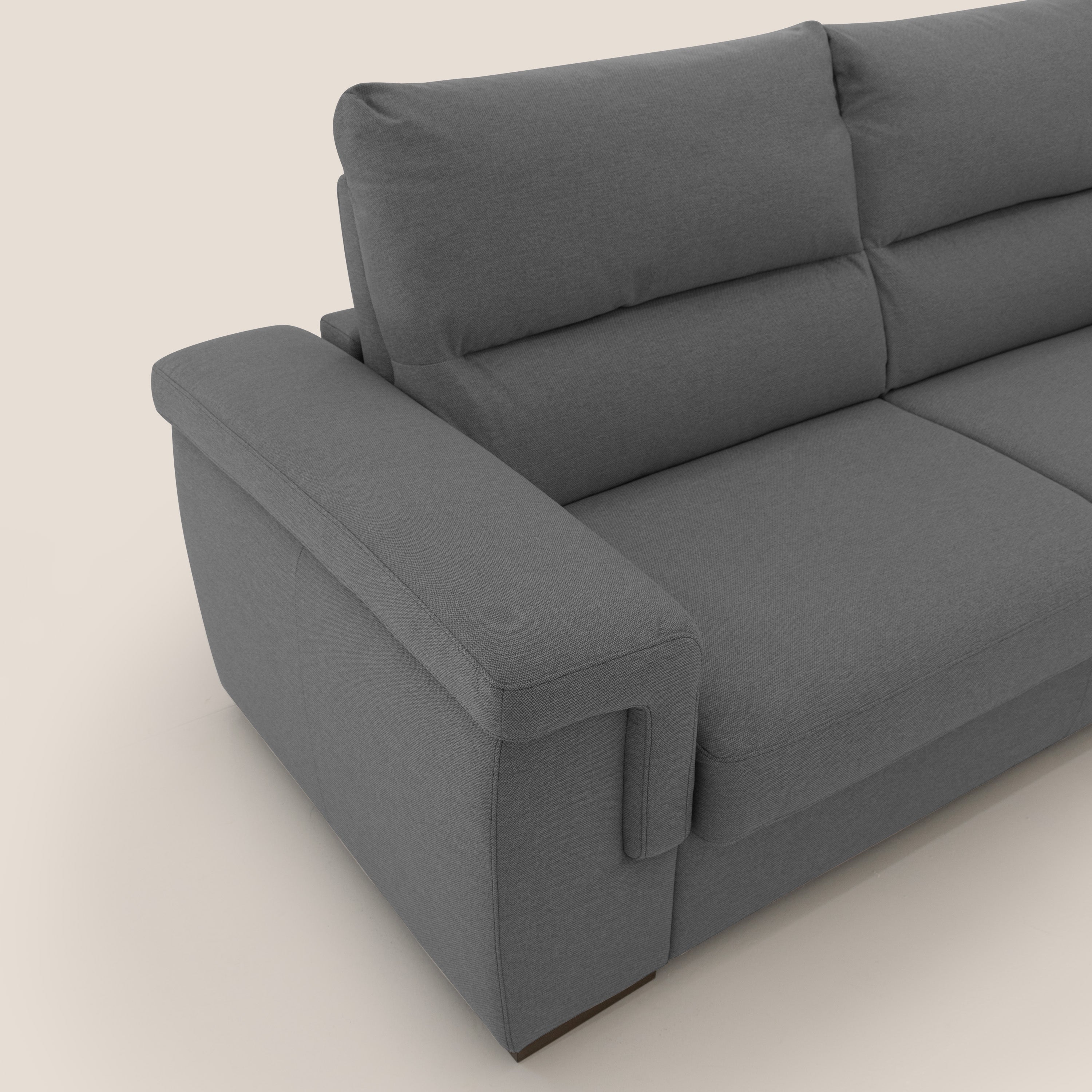 Magnolia divano letto con materasso alto 18 cm morbido schienale alto in tessuto smacchiabile T05 antracite - divani.store