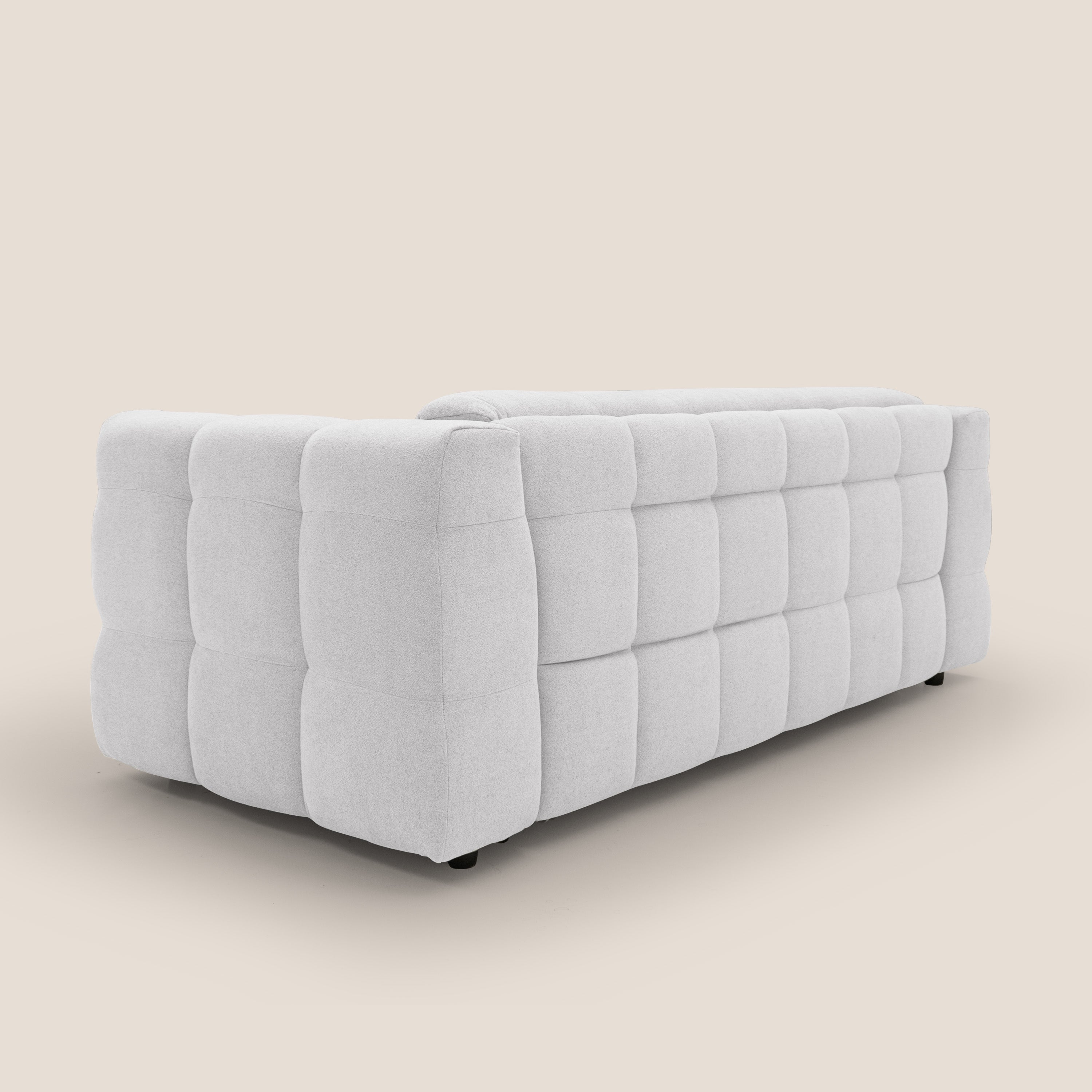 Tender Divano letto matrimoniale dal design innovativo in tessuto bouclet impermeabile T07 bianco - divani.store