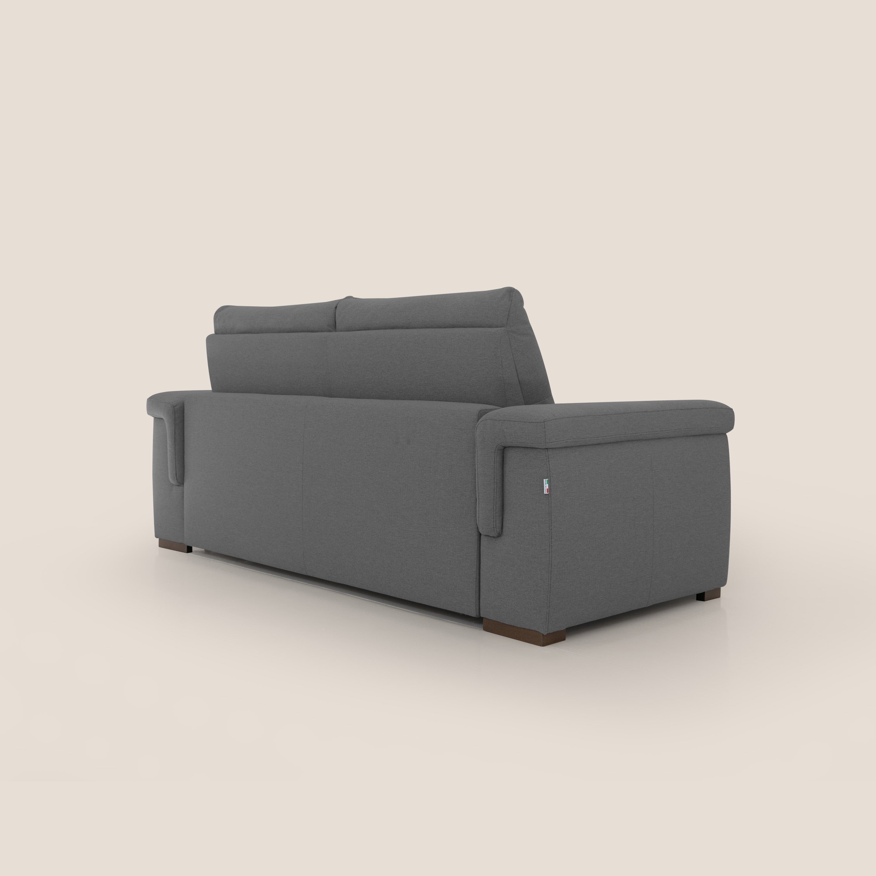 Magnolia divano letto con materasso alto 18 cm morbido schienale alto in tessuto smacchiabile T05 antracite - divani.store