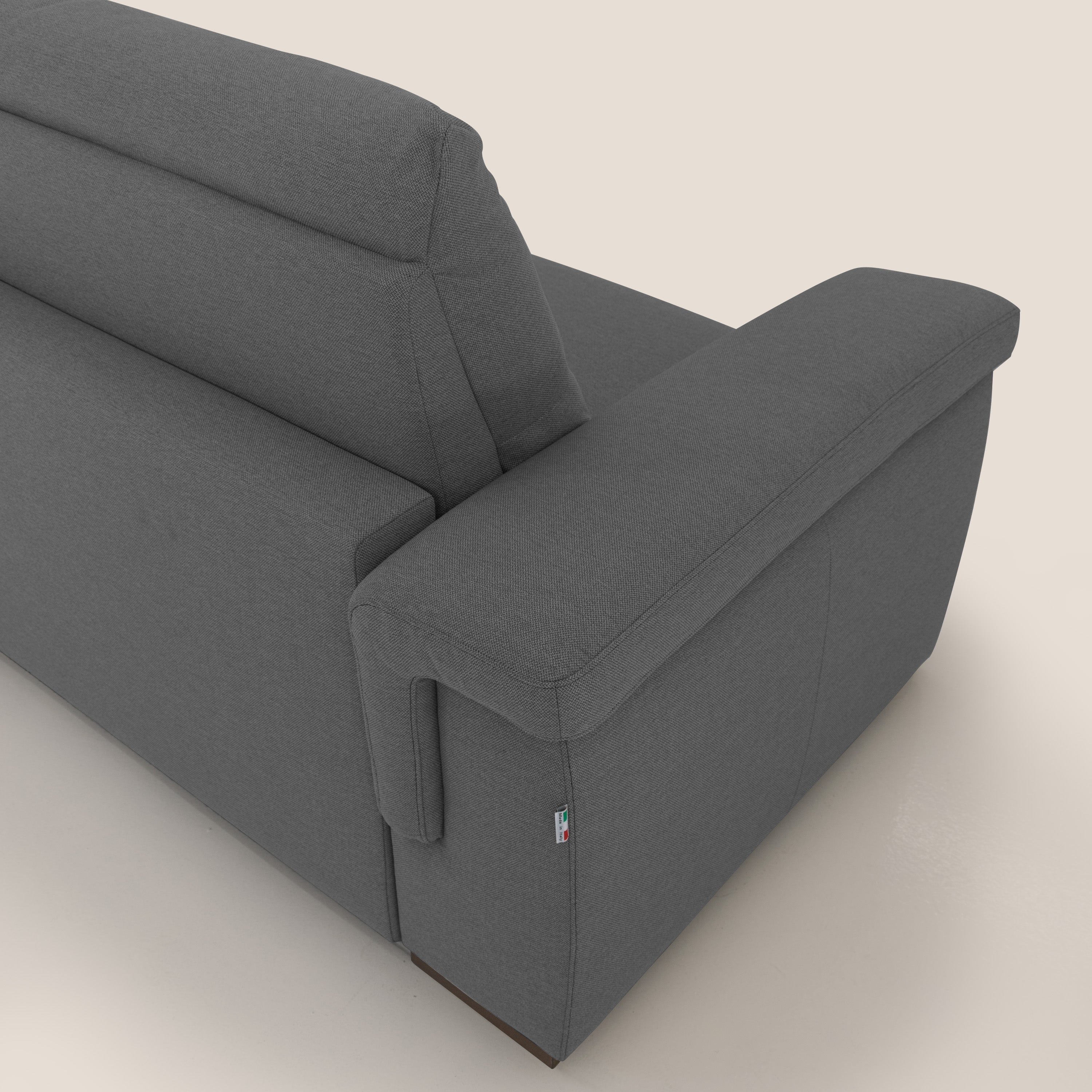 Magnolia divano letto con materasso alto 18 cm morbido schienale alto in tessuto smacchiabile T05 antracite - divani.store