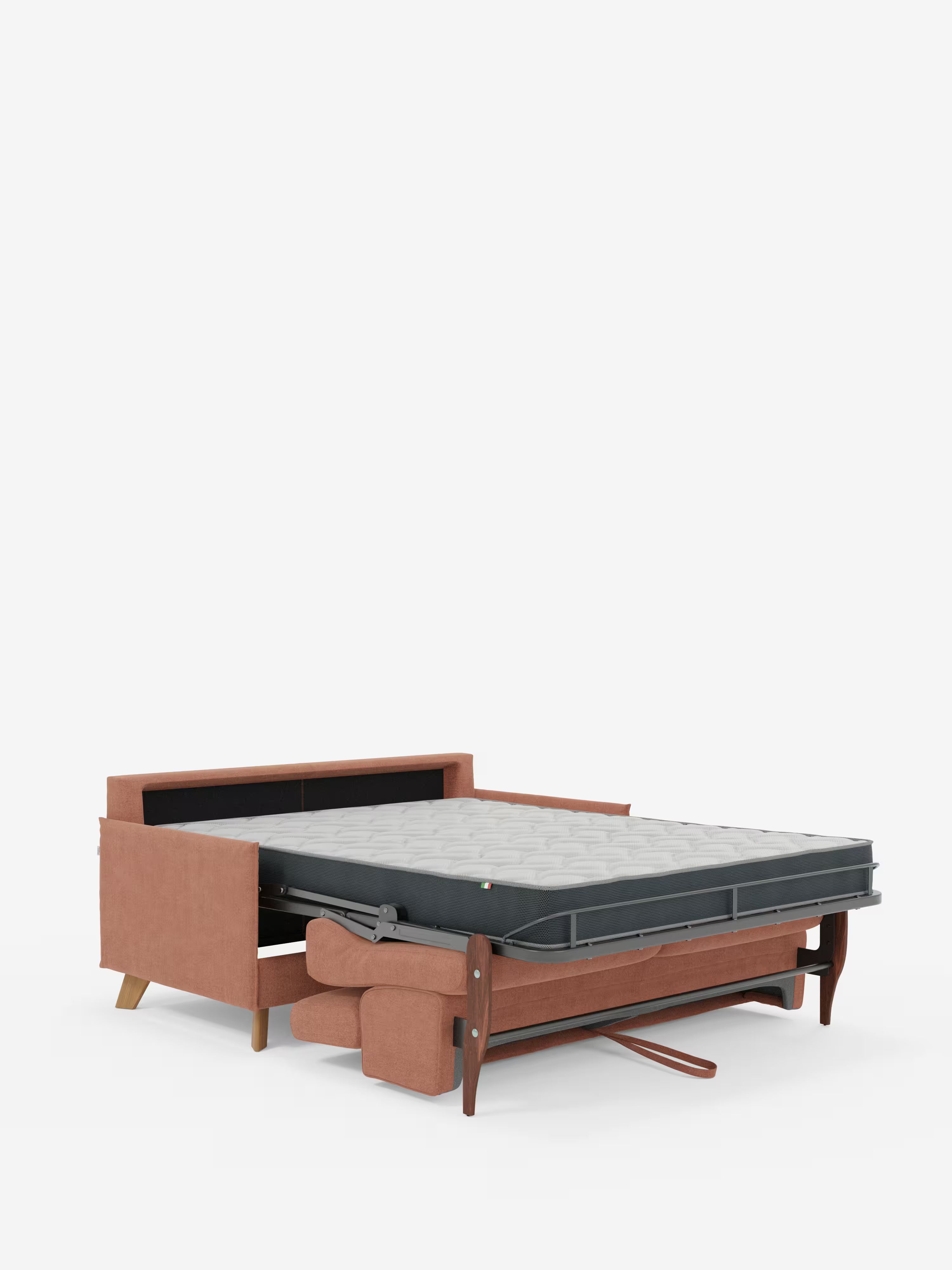 Sole Schlafsofa mit Matratze und verstellbaren Kopfstützen – elegantes Design, 100 % abziehbarer Bezug aus fleckenabweisendem Stoff T23