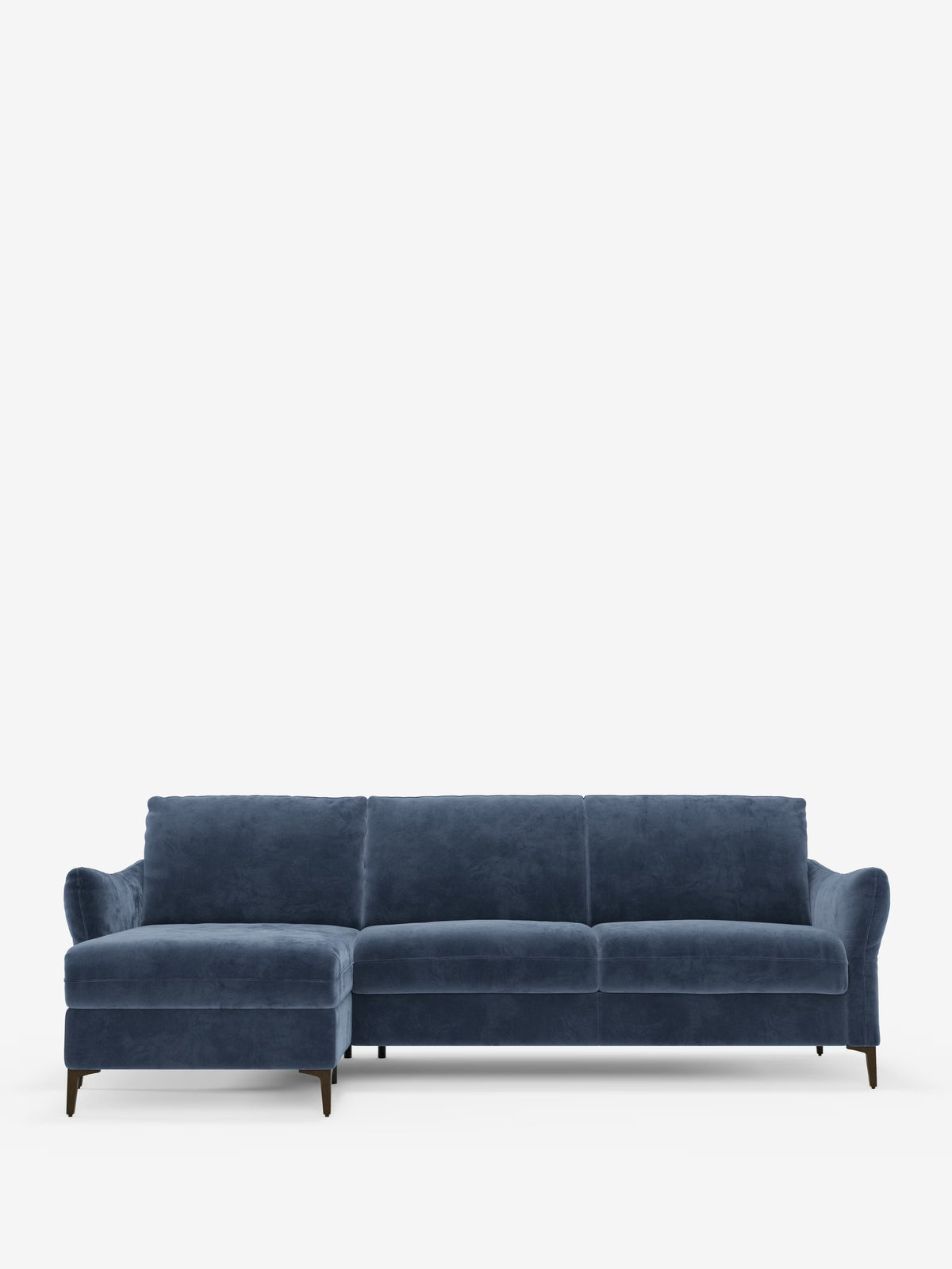 Dalia schlafsofa mit Chaiselongue mit Stauraum und Matratze 18 cm hoch – hohe Füße und fleckenabweisender Stoff T30