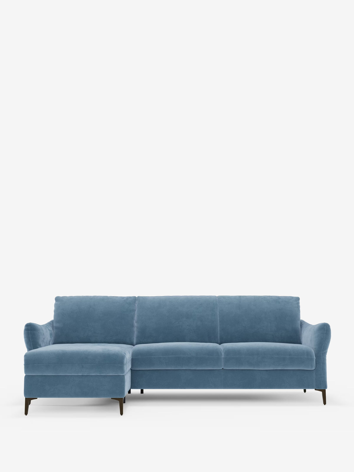 Dalia schlafsofa mit Chaiselongue mit Stauraum und Matratze 18 cm hoch – hohe Füße und fleckenabweisender Stoff T30