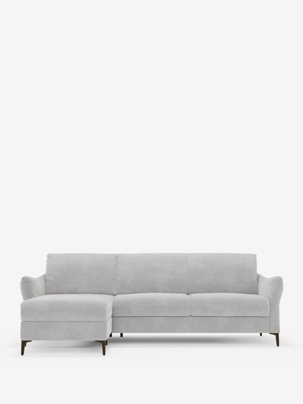 Dalia schlafsofa mit Chaiselongue mit Stauraum und Matratze 18 cm hoch – hohe Füße und fleckenabweisender Stoff T30