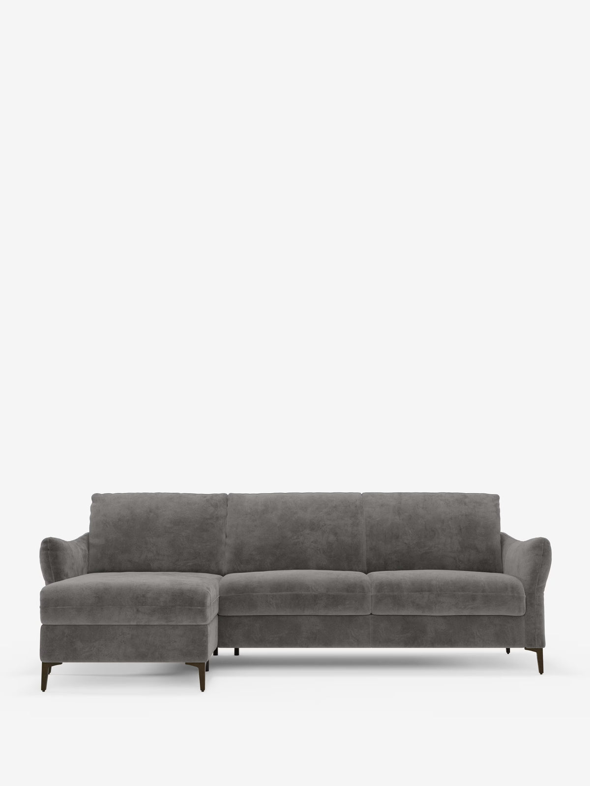 Dalia schlafsofa mit Chaiselongue mit Stauraum und Matratze 18 cm hoch – hohe Füße und fleckenabweisender Stoff T30