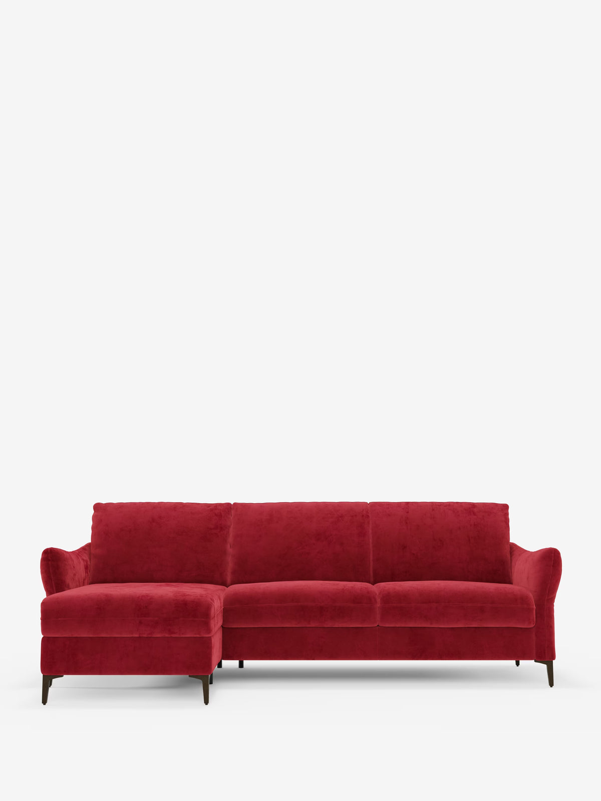 Dalia schlafsofa mit Chaiselongue mit Stauraum und Matratze 18 cm hoch – hohe Füße und fleckenabweisender Stoff T30