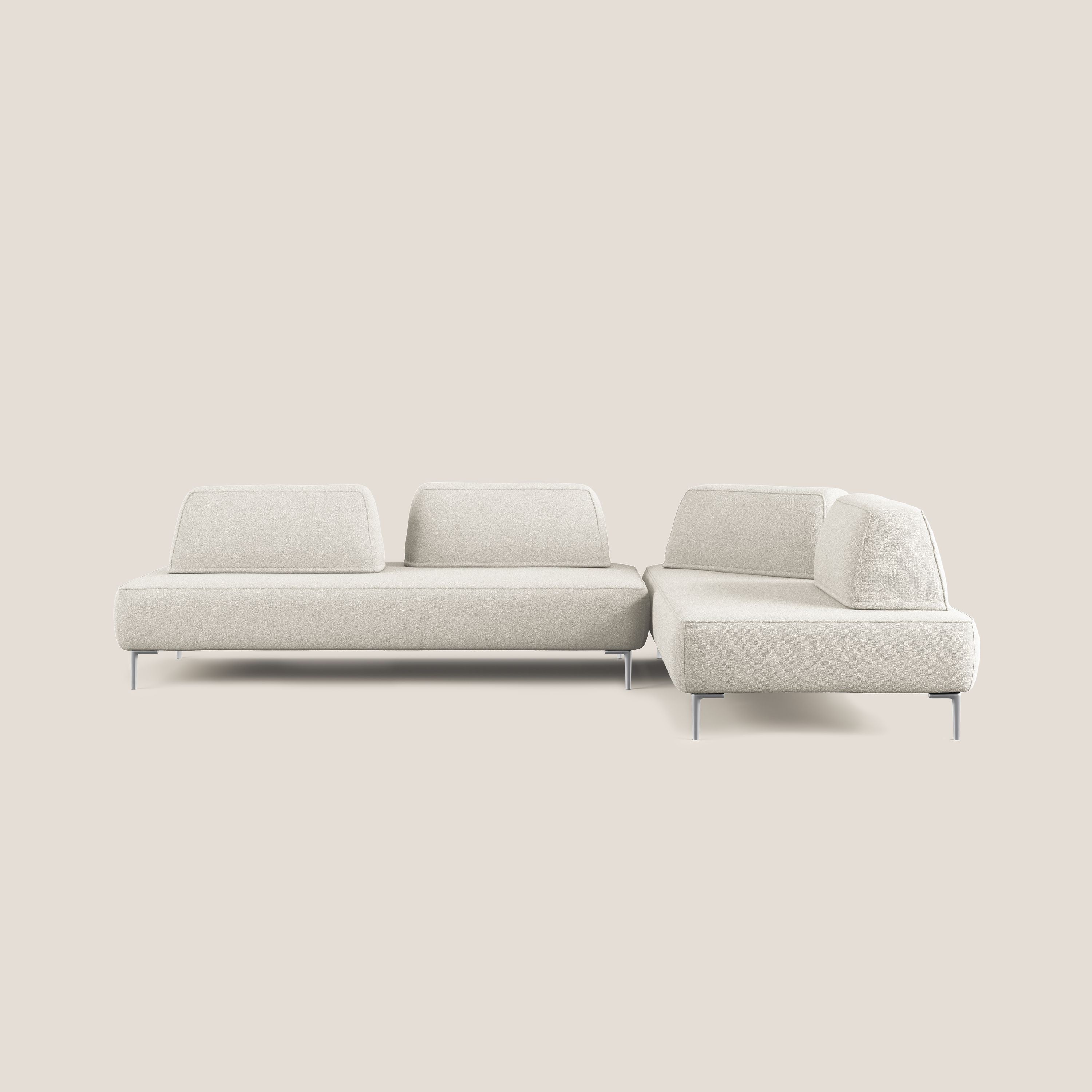 Newton divano angolare modulare con schienali movibili T07 bianco - divani.store