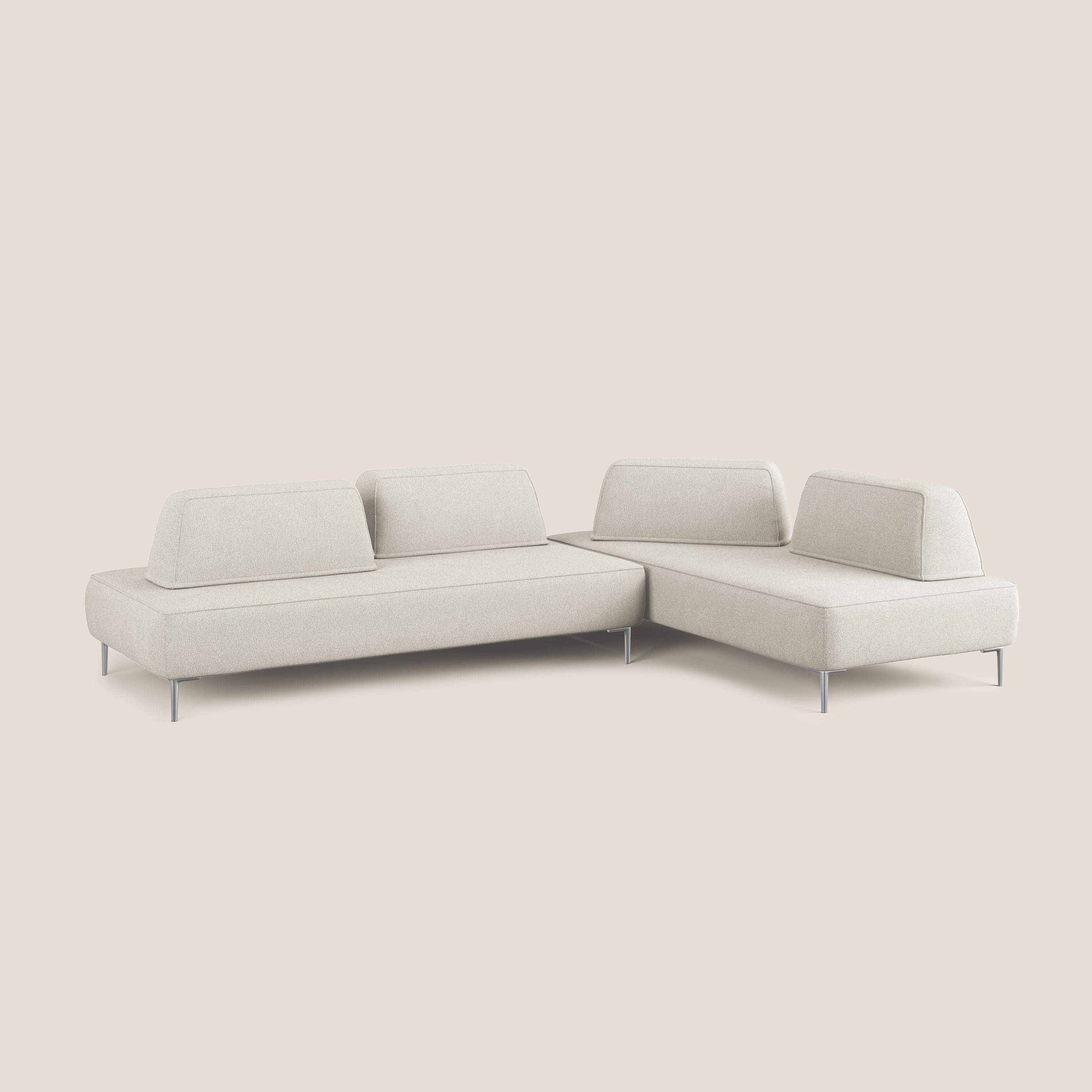 Newton divano angolare modulare con schienali movibili T07 bianco - divani.store
