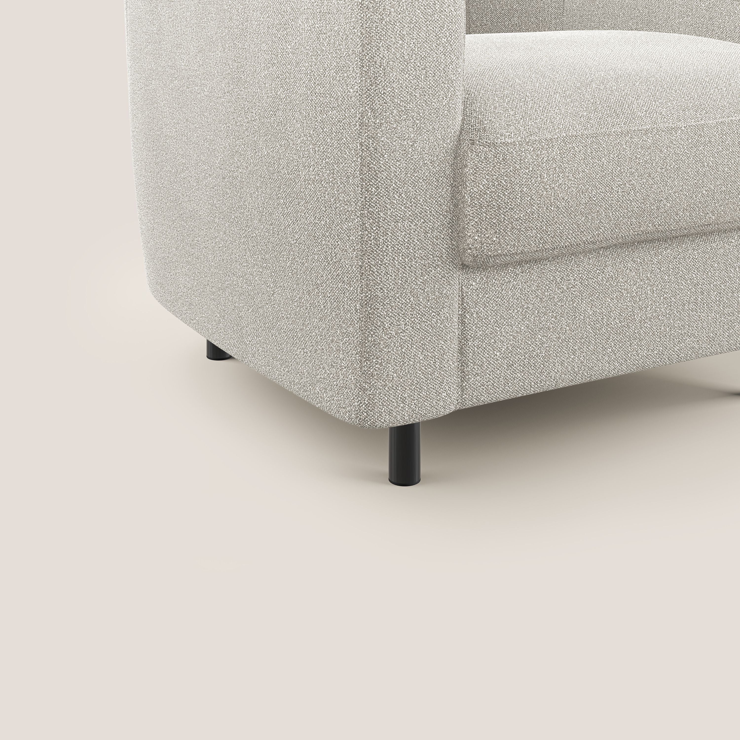 Pandora Poltroncina in morbido tessuto bouclé impermeabile T07 bianco - divani.store