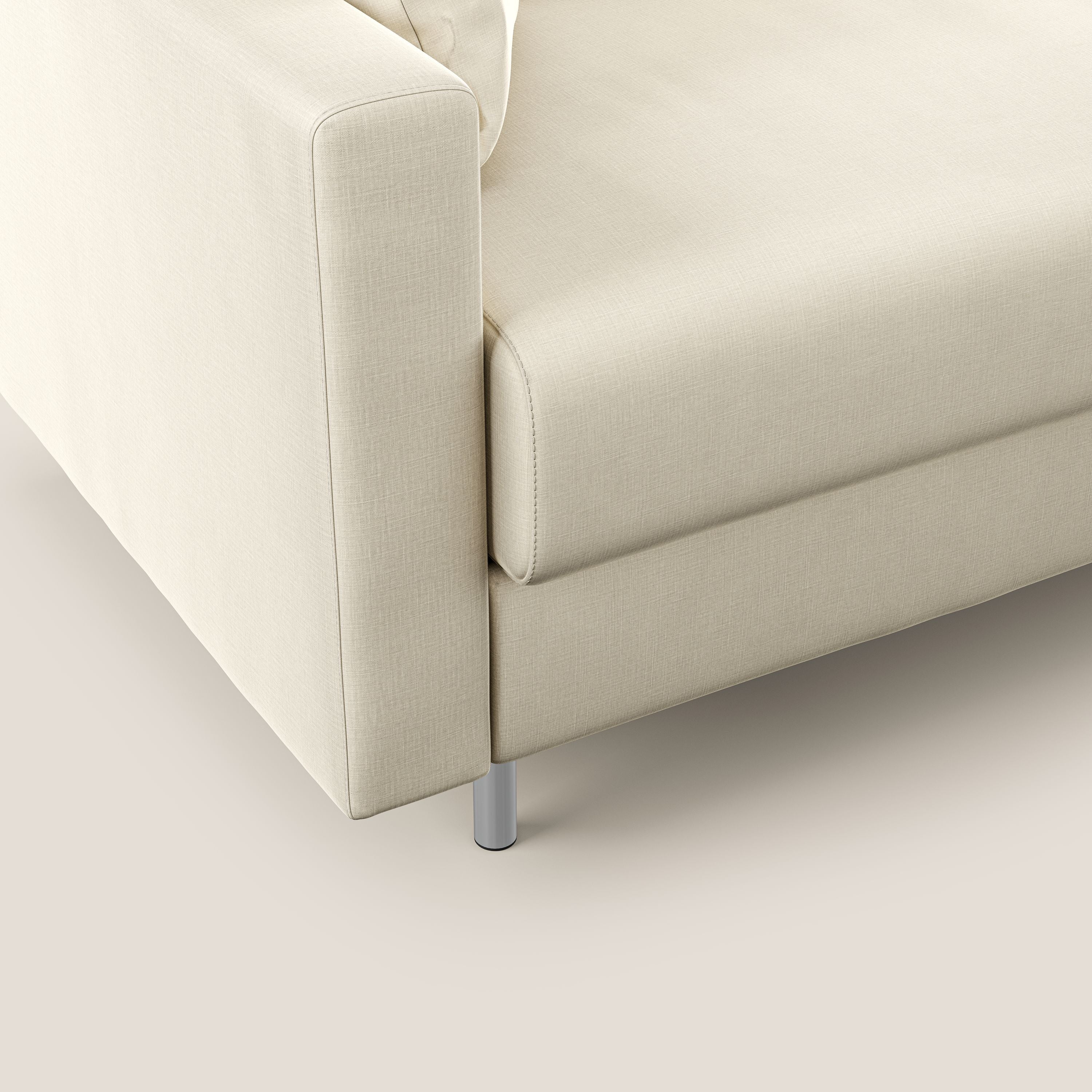 Andromeda divano letto angolare in velluto morbido impermeabile T01 panna - divani.store