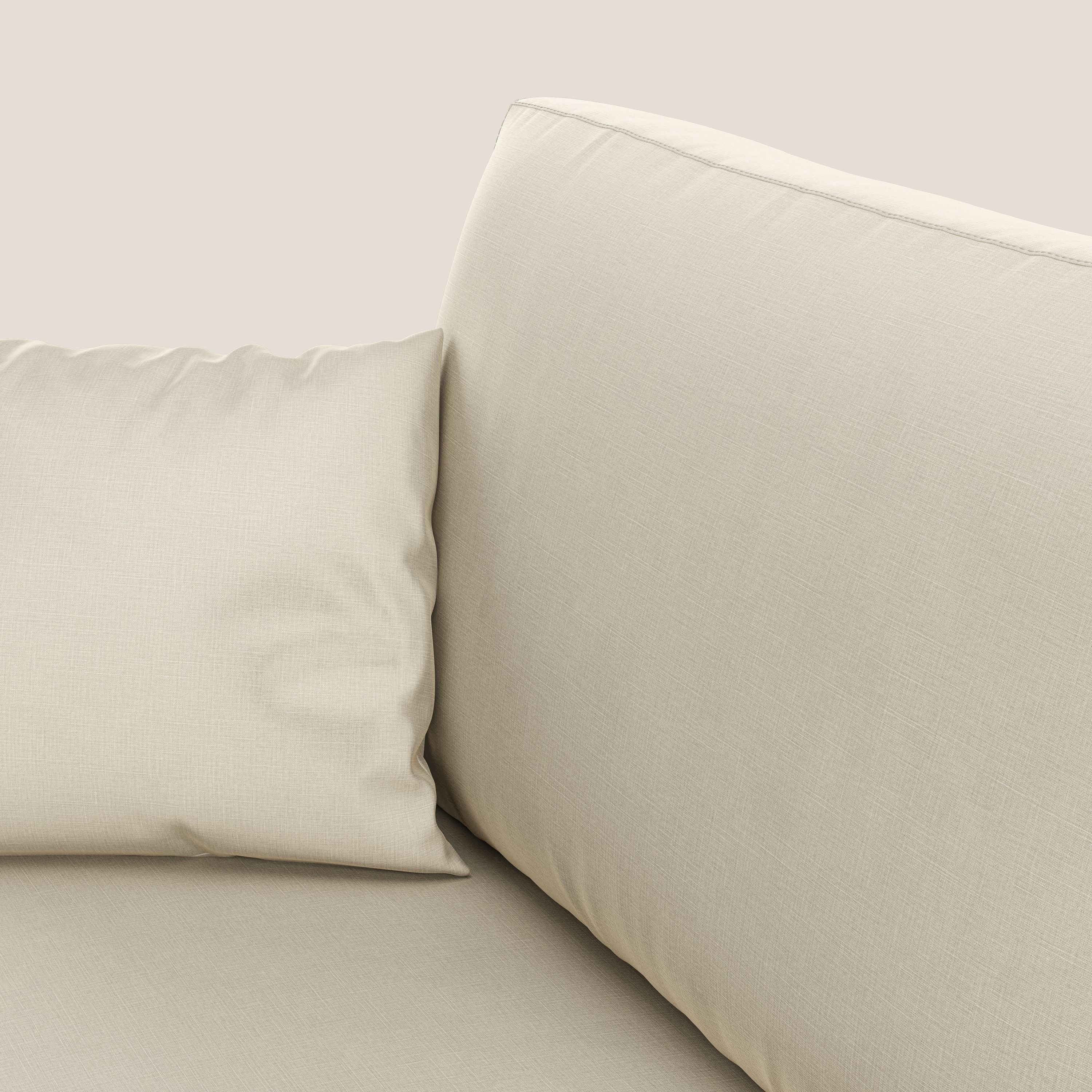 Andromeda divano letto angolare in velluto morbido impermeabile T01 panna - divani.store