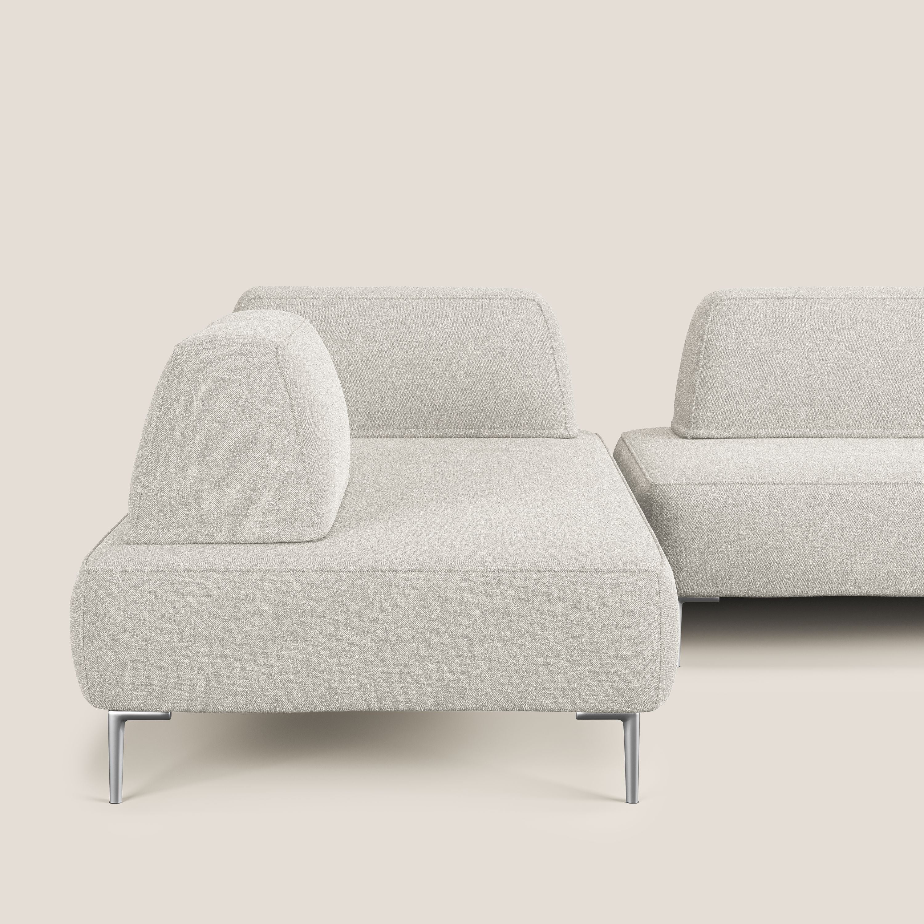 Newton divano panoramico modulare con schienali movibili T07 bianco - divani.store