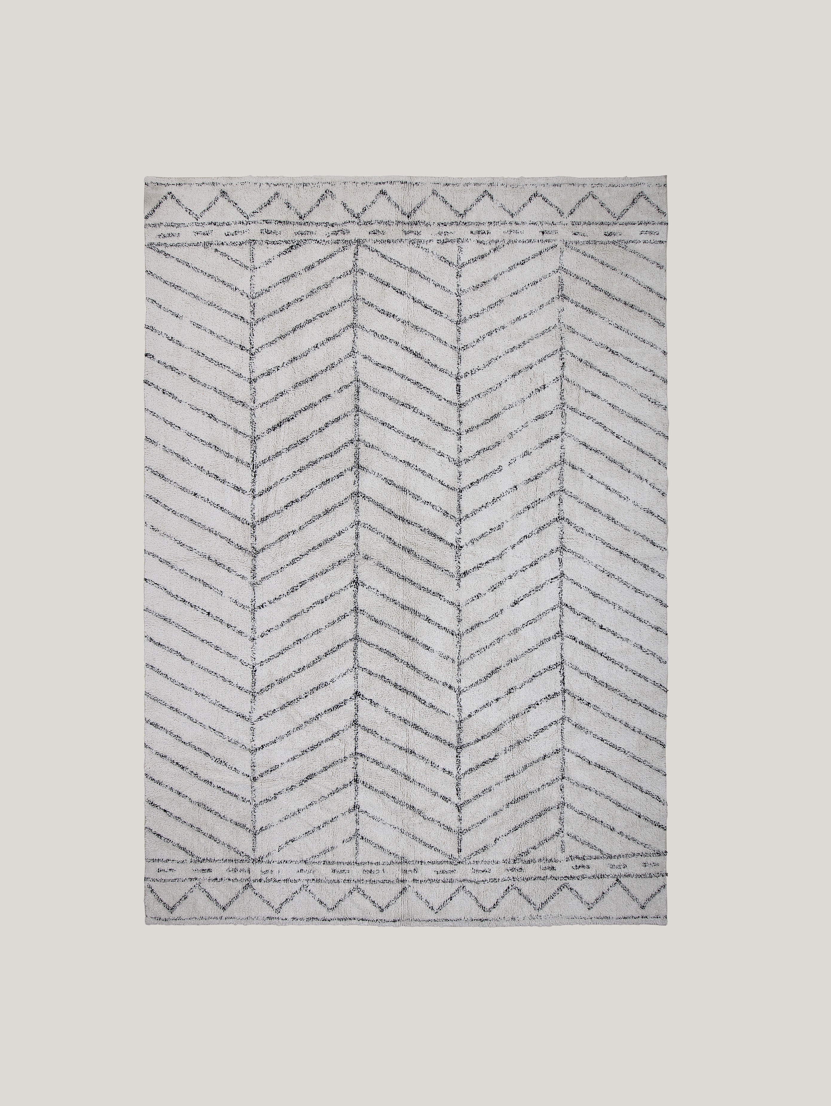 Oiva tappeto con motivo astratto in cotone naturale 300 x 200 cm - divani.store