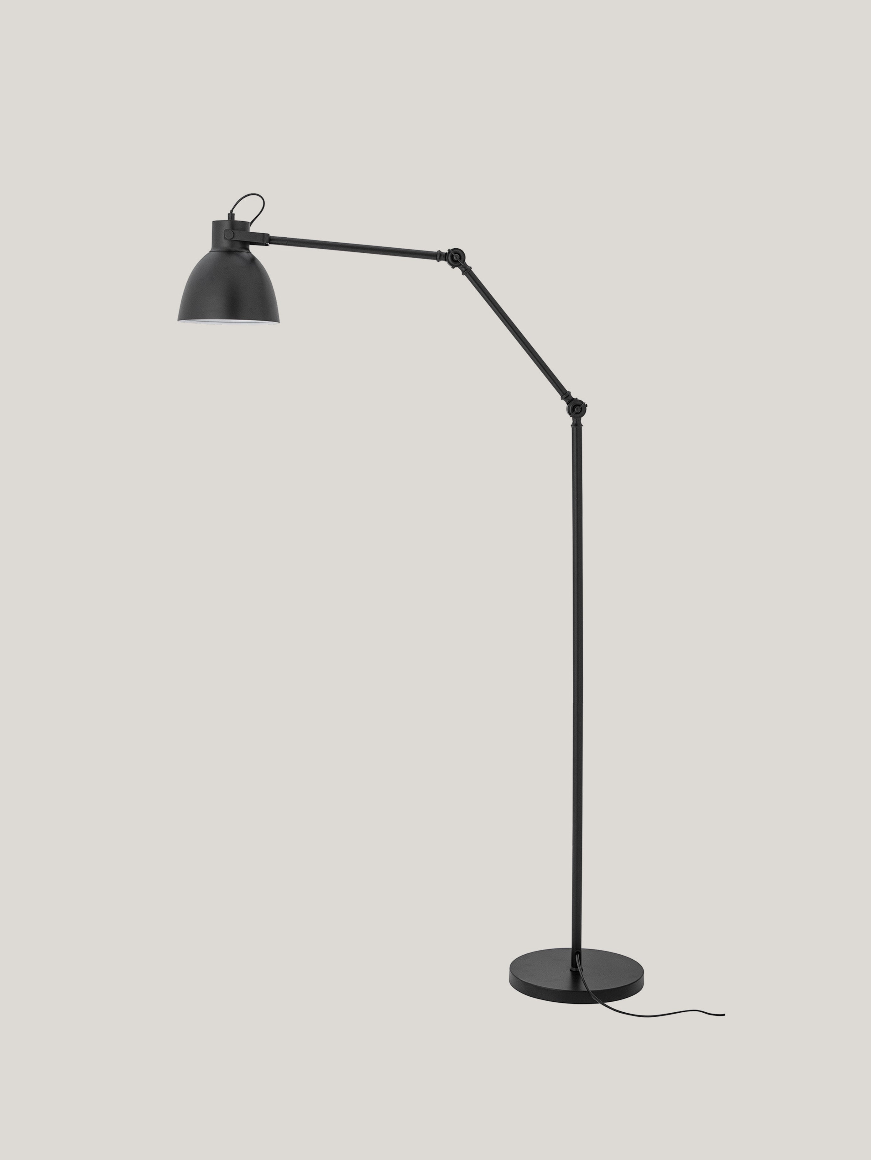 Barca lampada da terra in metallo nero regolabile - divani.store