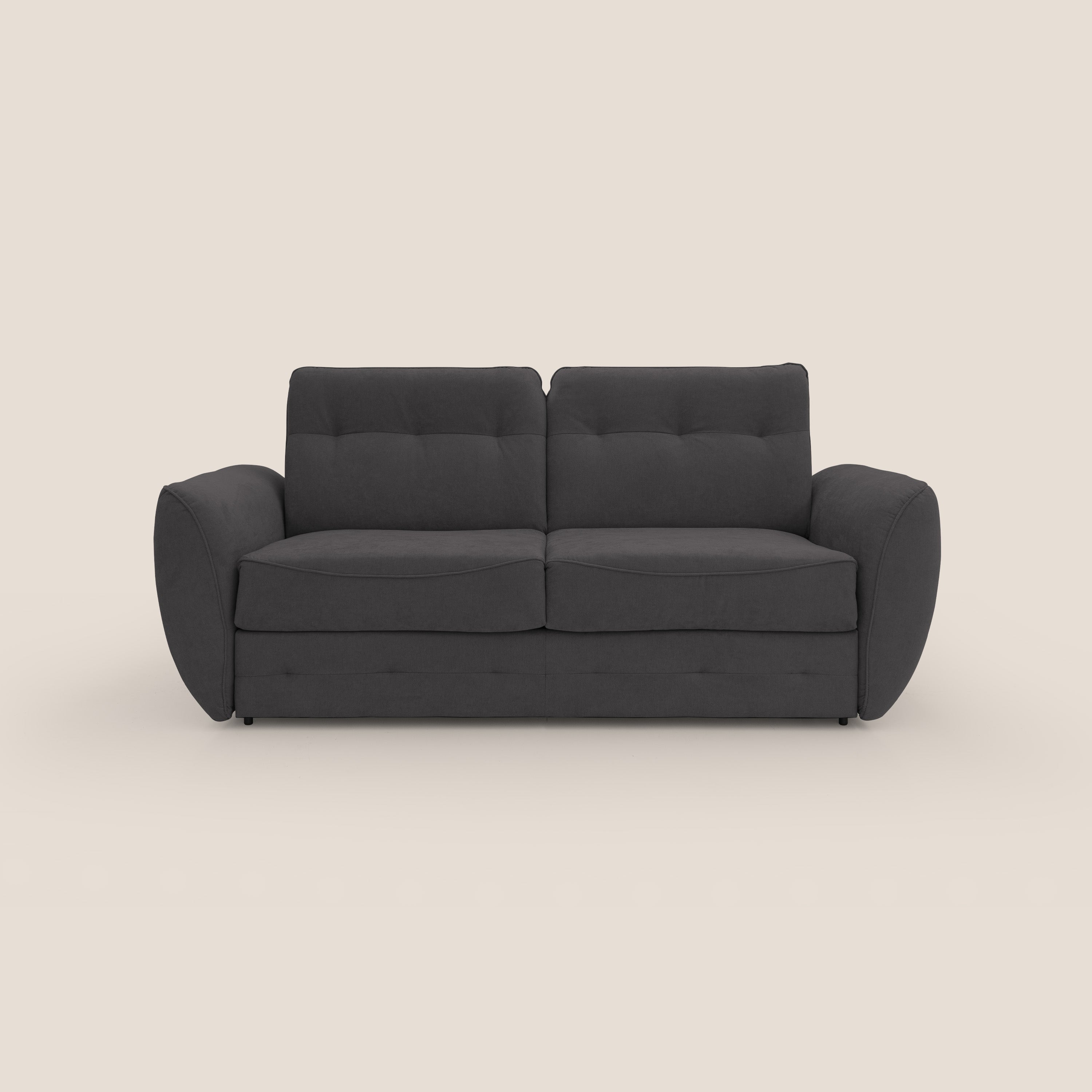 Zeus Divano letto scandinavo con schienale alto in tessuto impermeabile T02 nero - divani.store