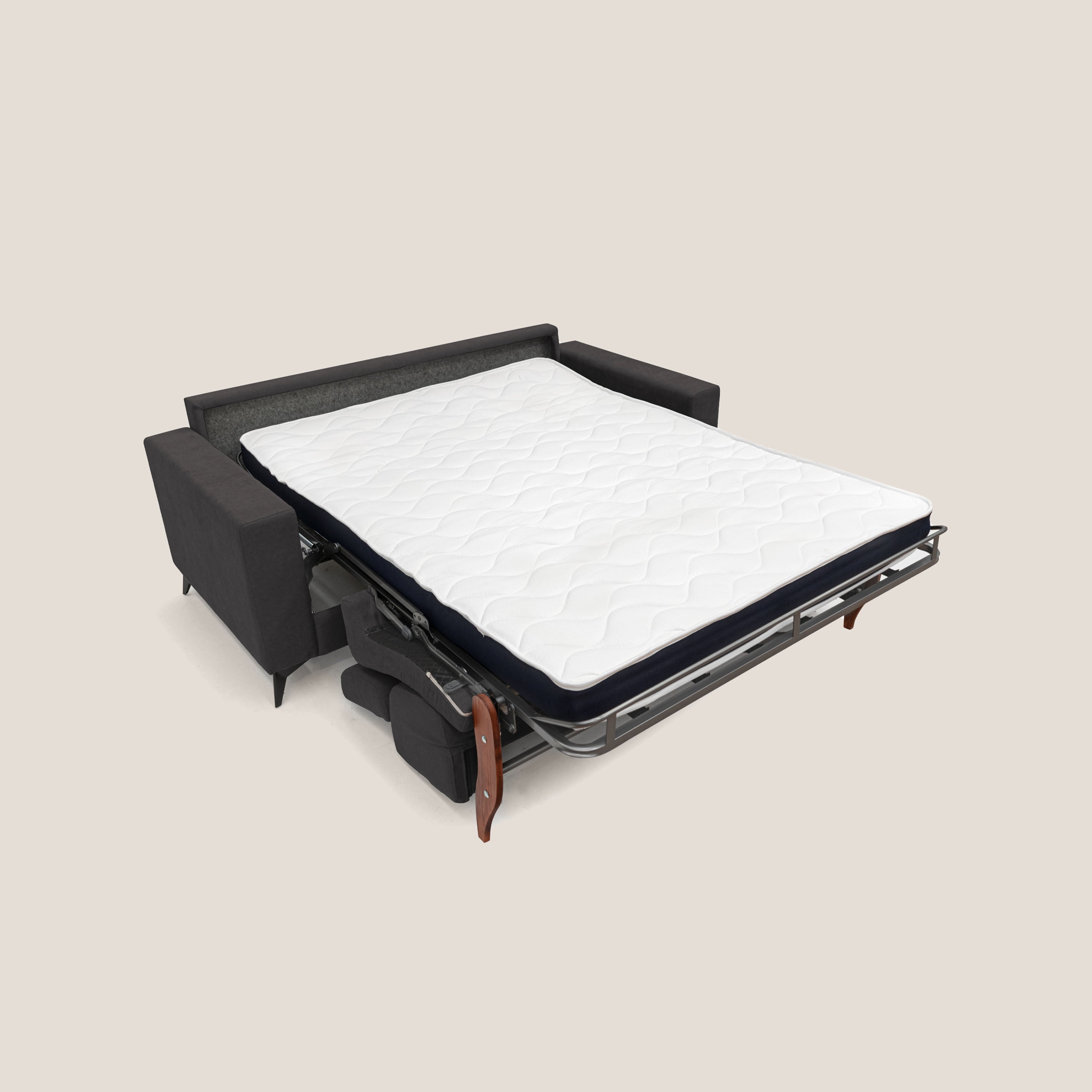 Pegaso divano letto con poggiatesta reclinabili e rivestimento T02 nero - divani.store