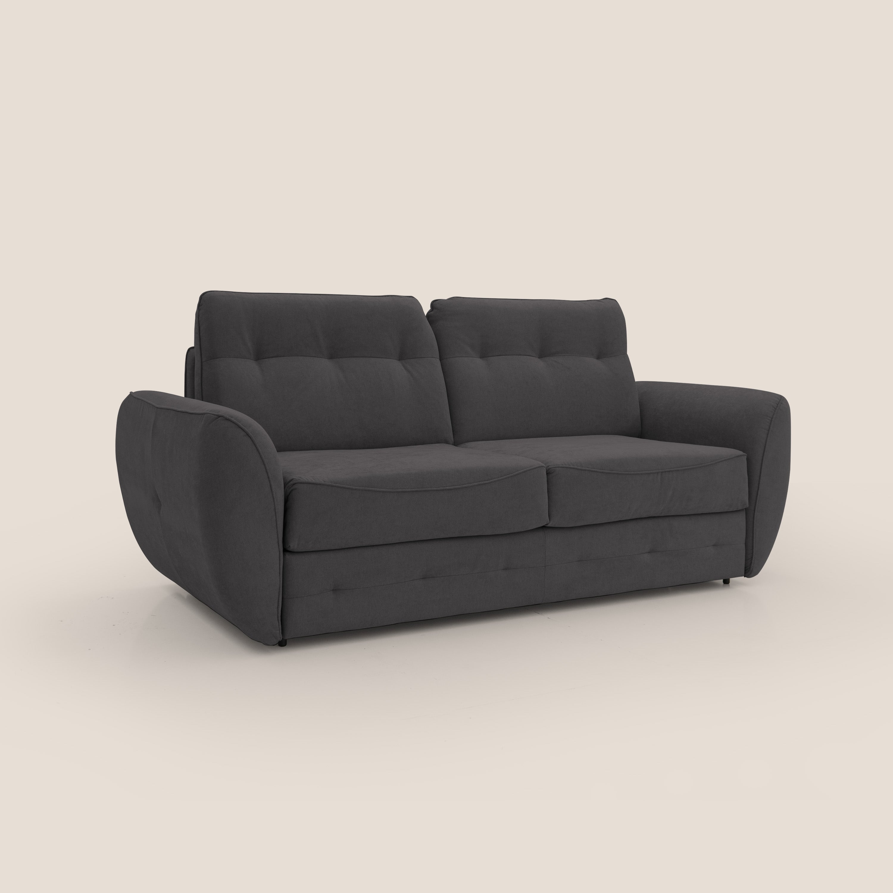 Zeus Divano letto scandinavo con schienale alto in tessuto impermeabile T02 nero - divani.store