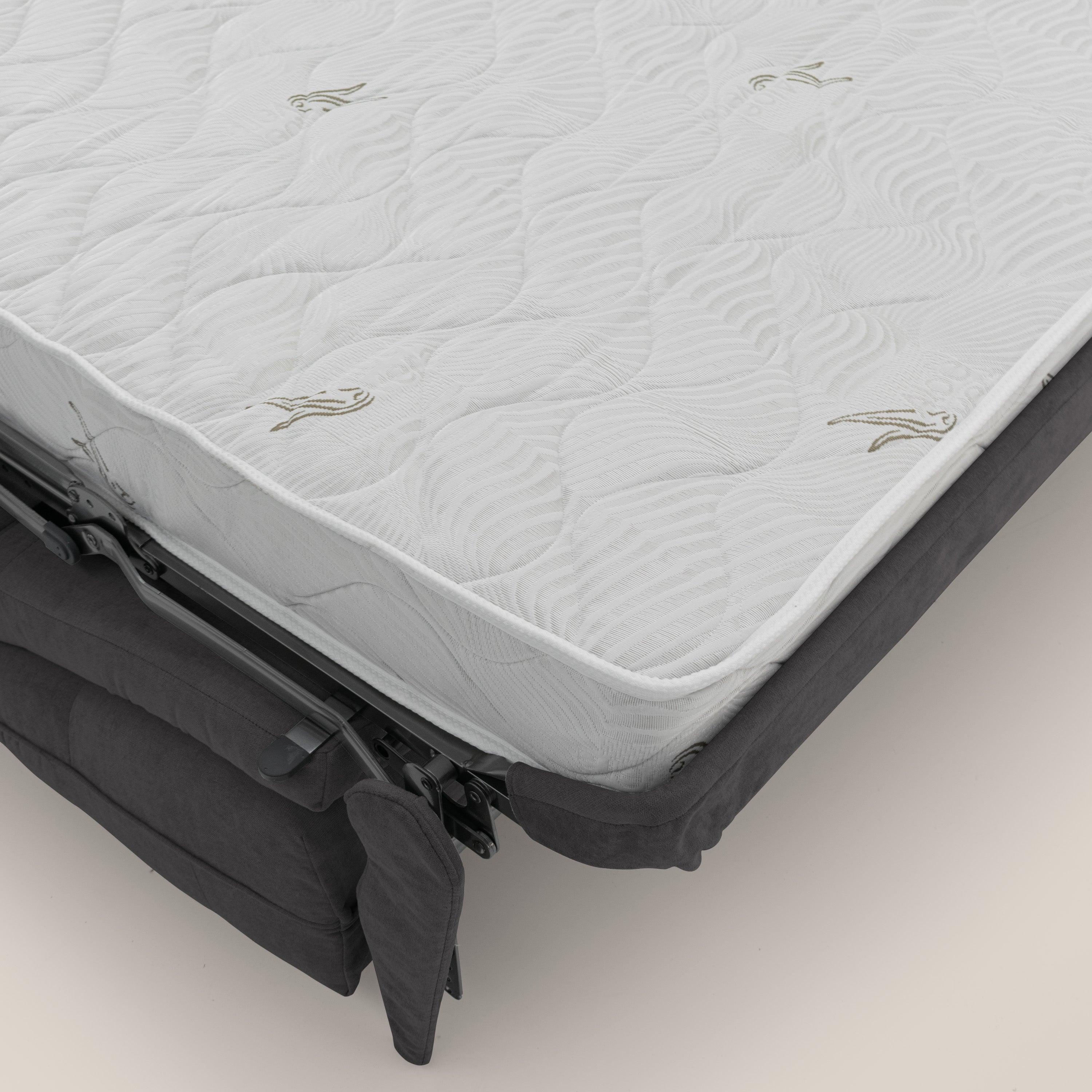 Zeus divano letto angolare con materasso H18 cm pouf mobile in tessuto impermeabile T02 - divani.store