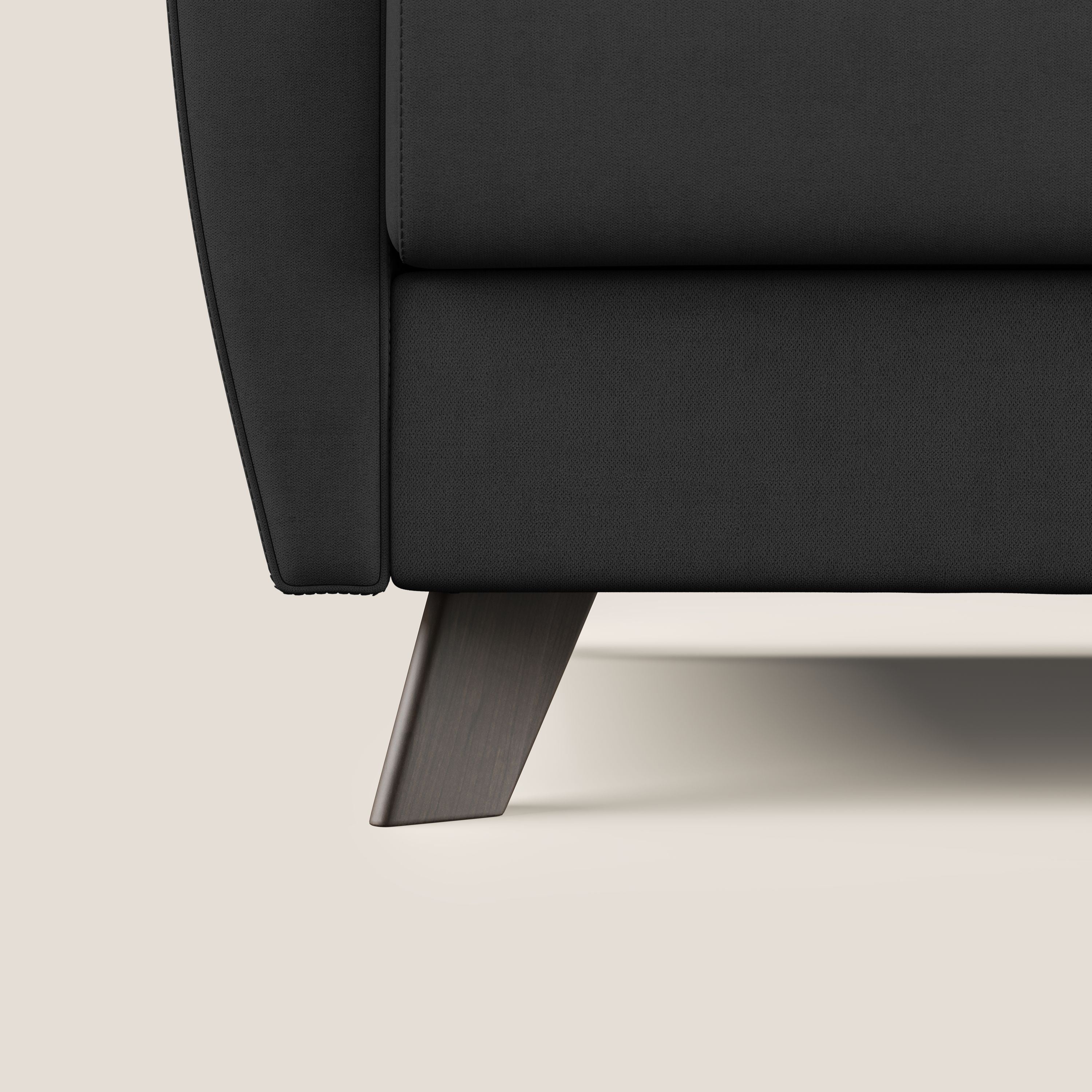 Callisto Divano letto matrimoniale in tessuto morbido impermeabile T02 nero - divani.store