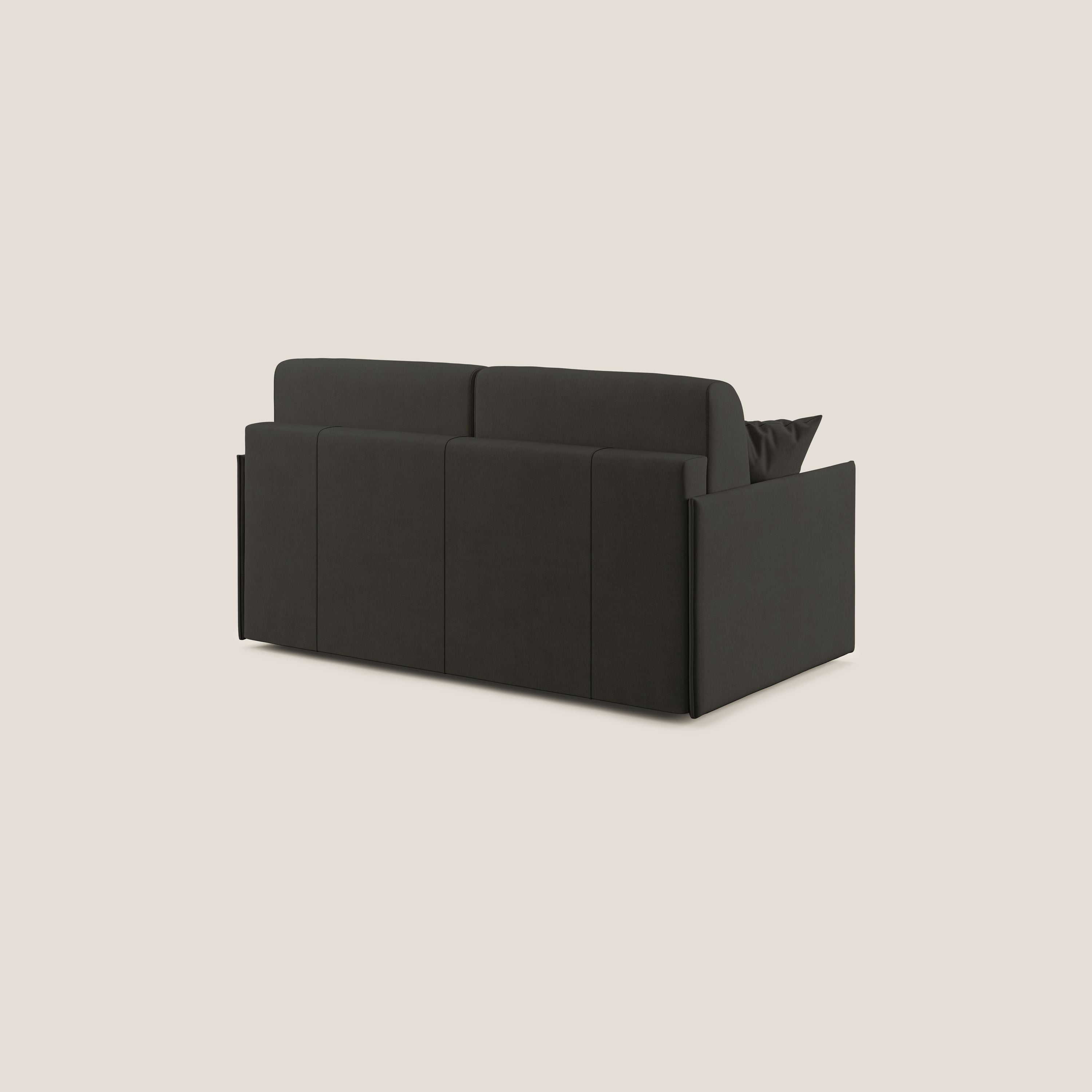 Evans Divano letto in morbido tessuto impermeabile T02 nero - divani.store