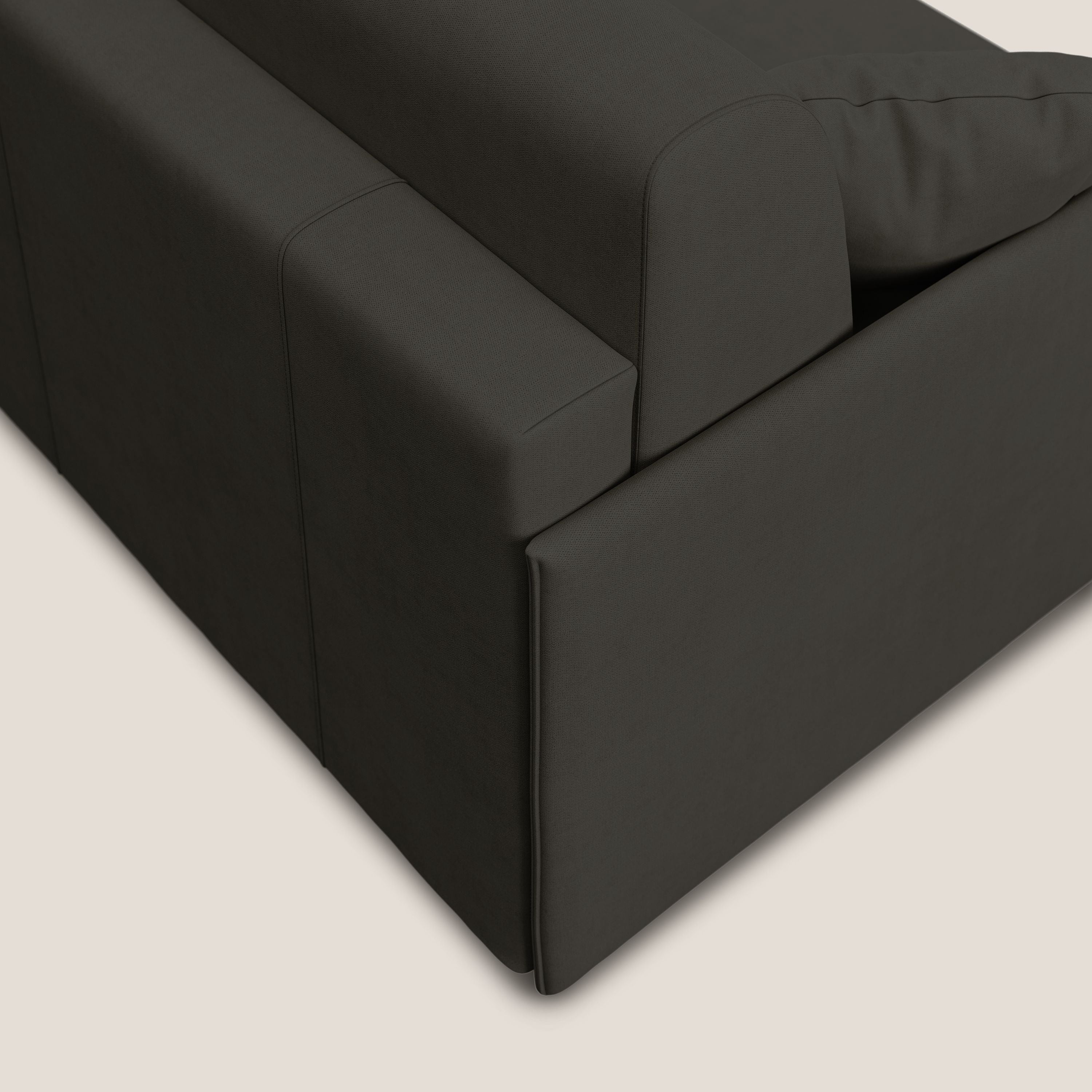 Evans Divano letto in morbido tessuto impermeabile T02 nero - divani.store