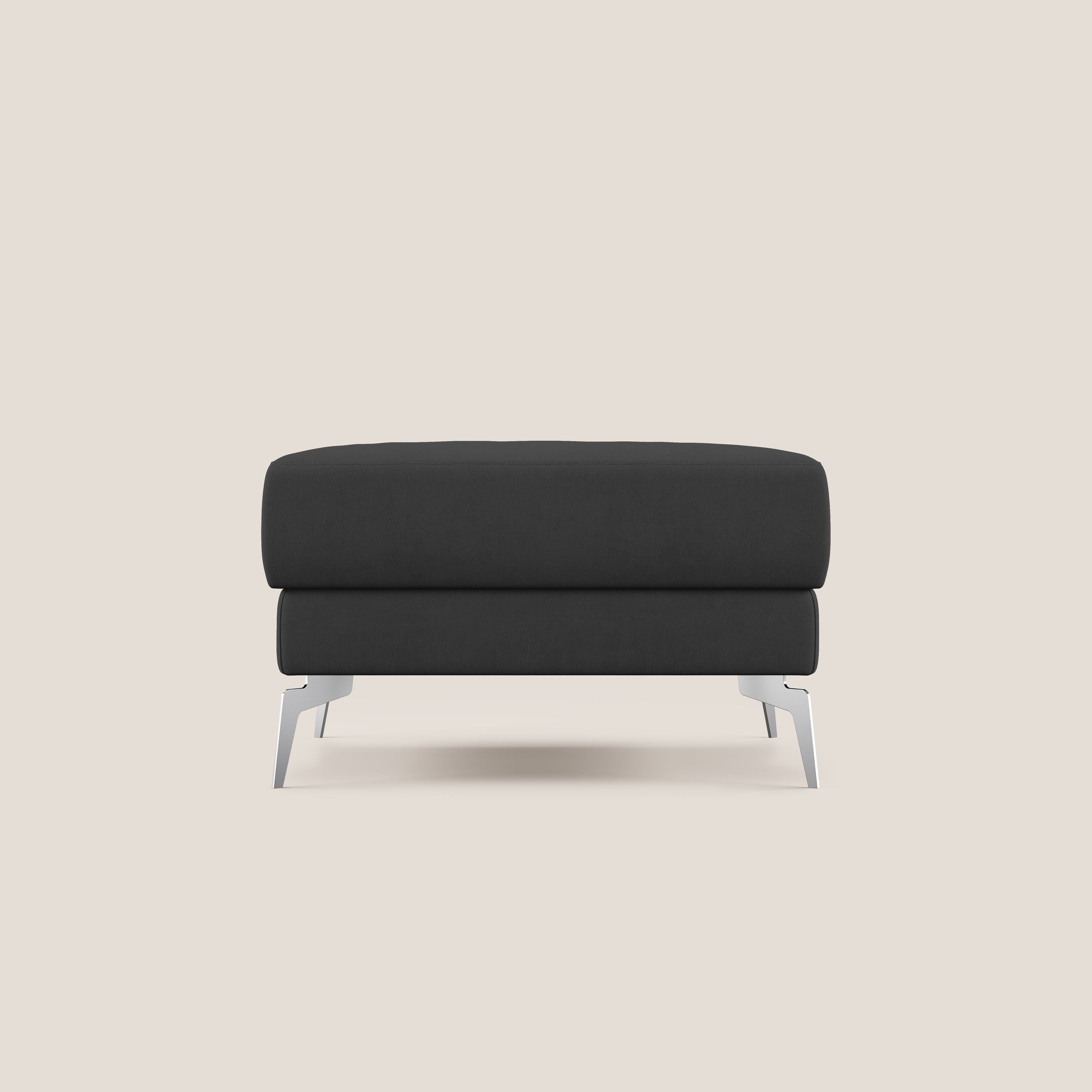 Star Pouf con piedini alti in tessuto impermeabile T02 nero - divani.store