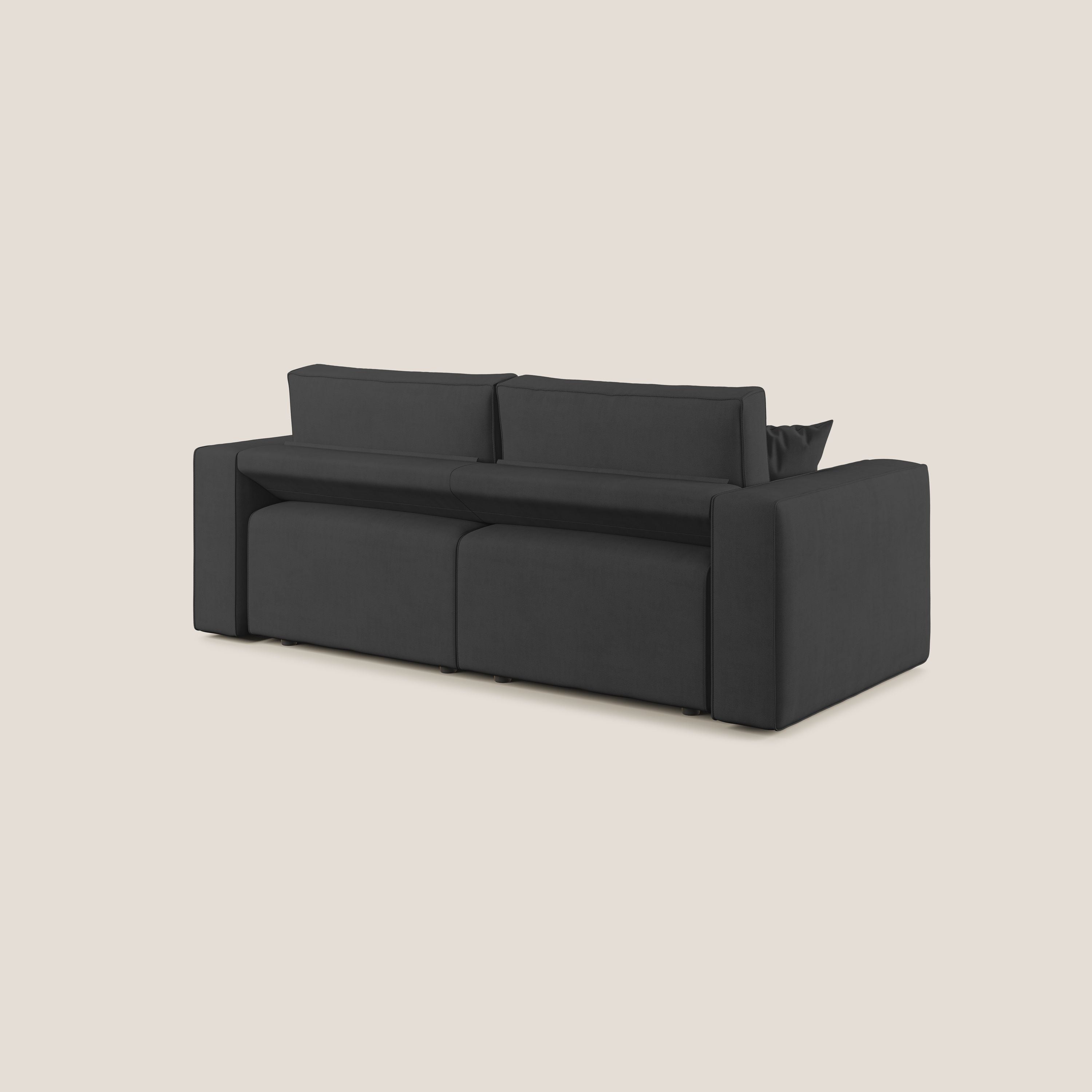 Morfeo divano con sedute estraibili in morbido tessuto impermeabile T02 nero - divani.store