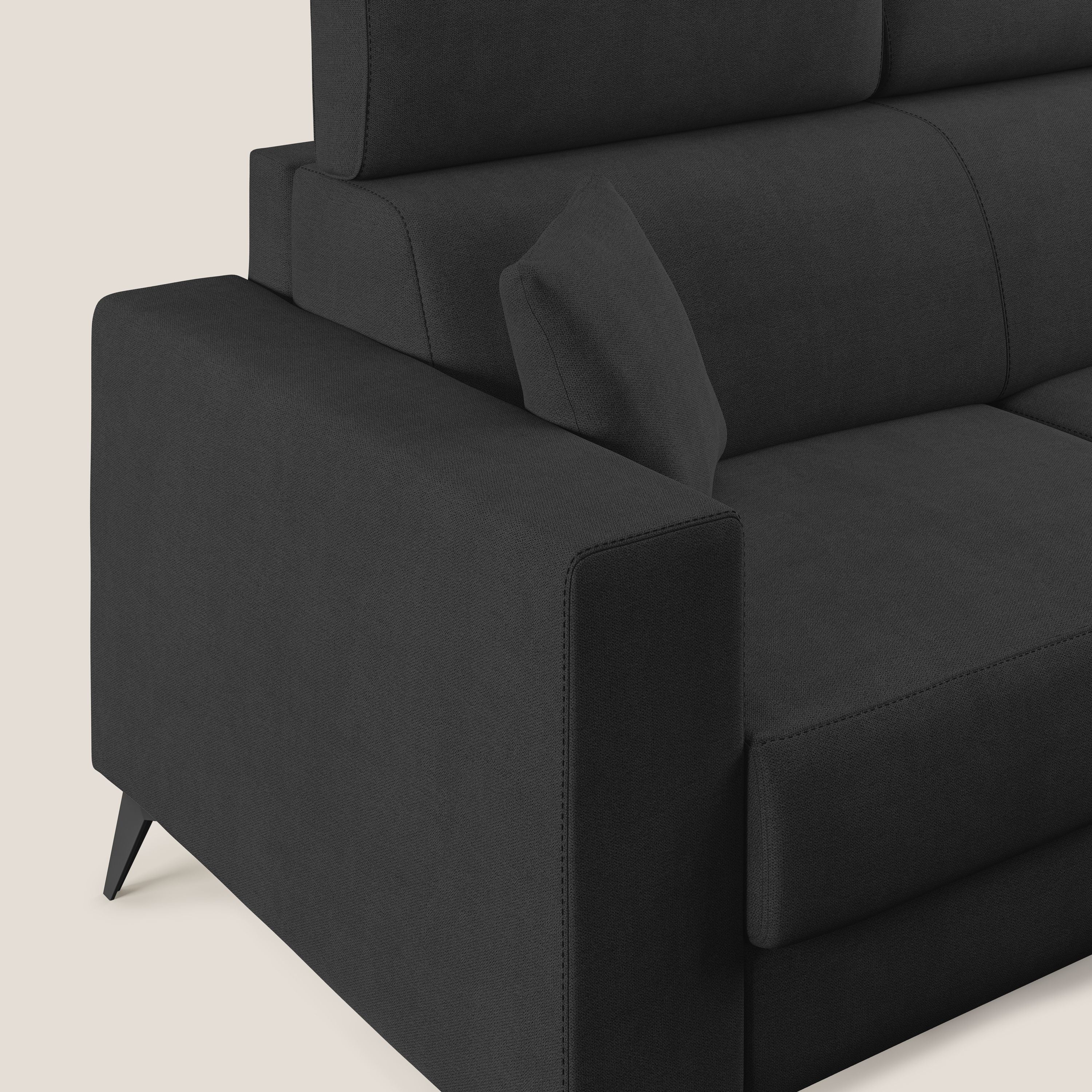 Pegaso divano letto con poggiatesta reclinabili e rivestimento T02 nero - divani.store