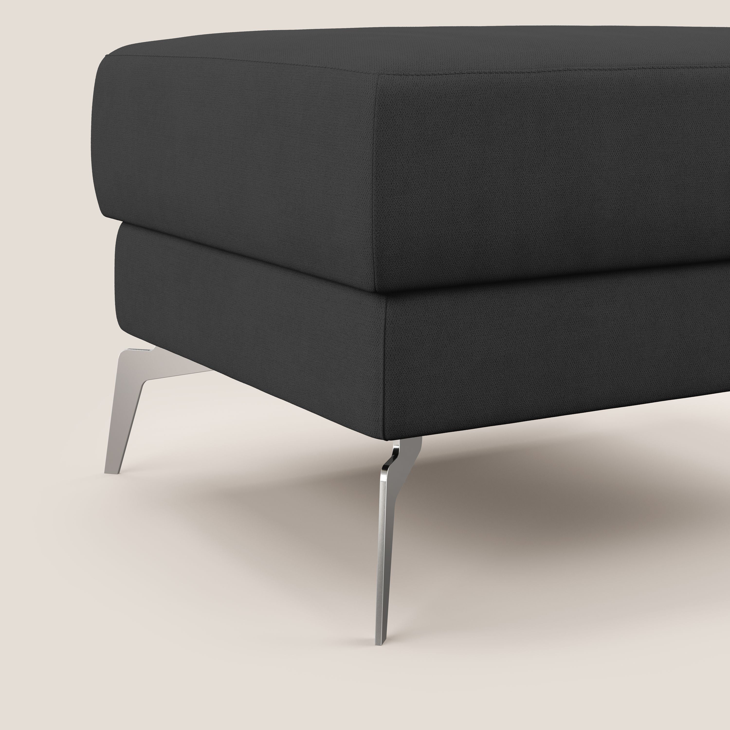 Star Pouf con piedini alti in tessuto impermeabile T02 nero - divani.store