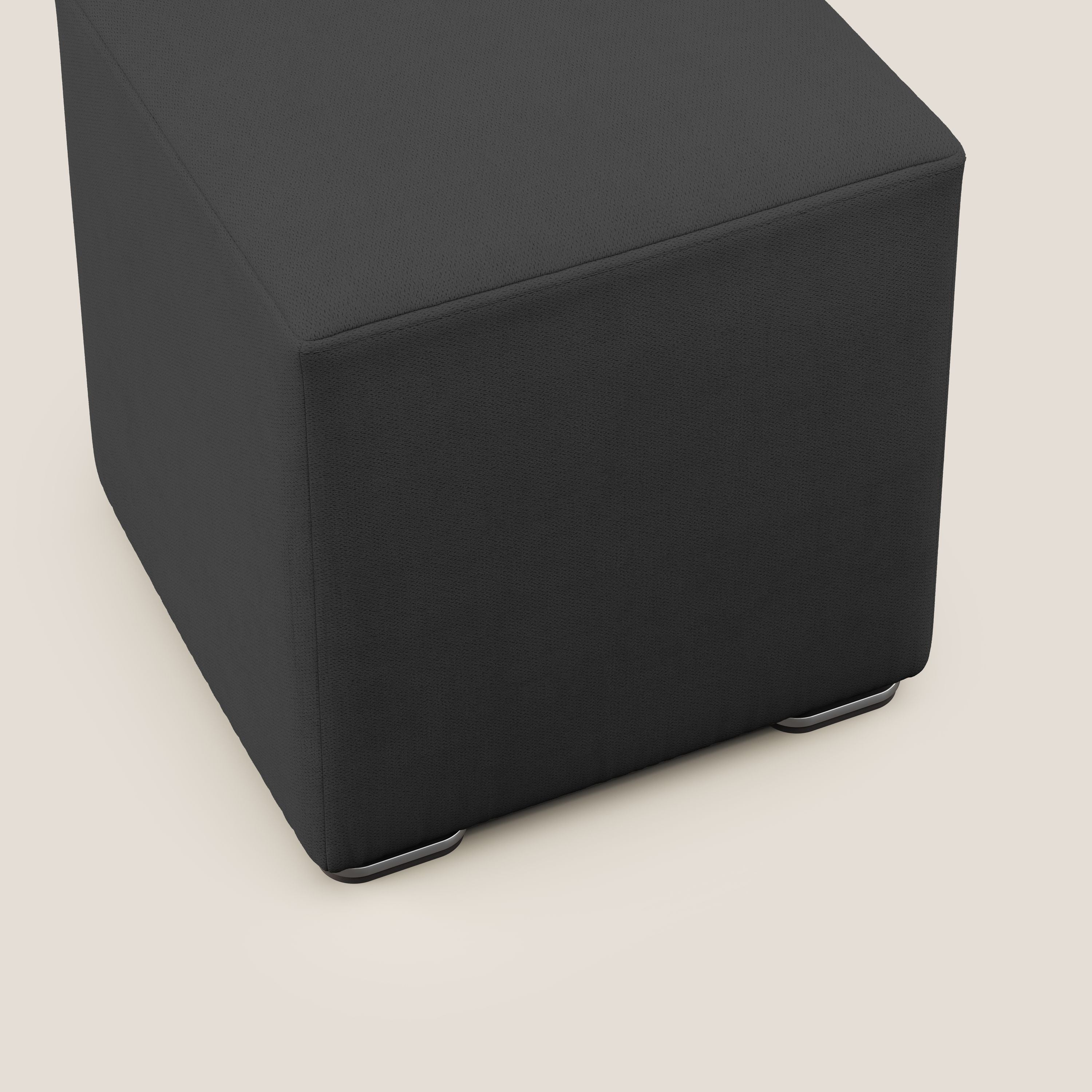 Cube pouf in tessuto morbido impermeabile T02 nero - divani.store
