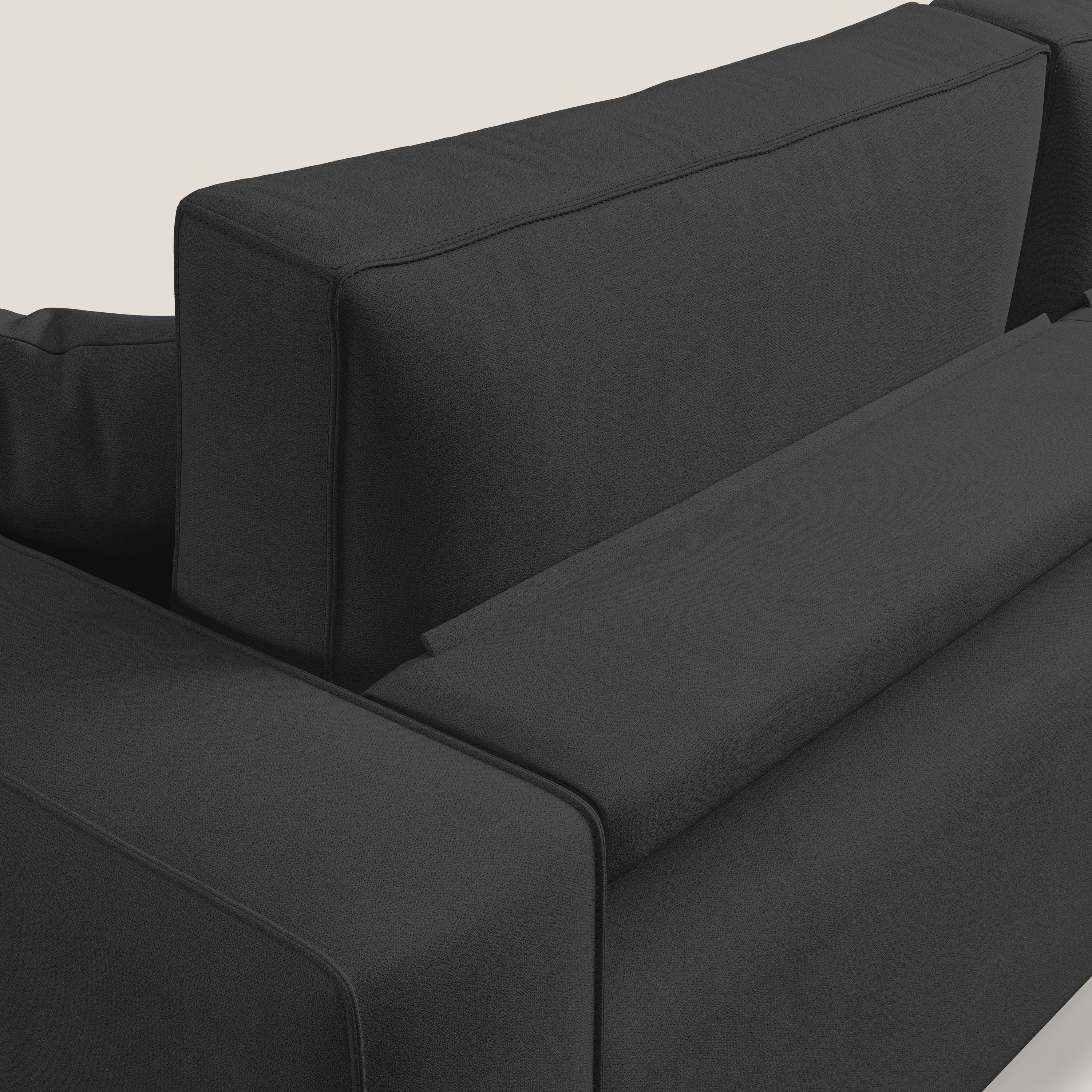 Morfeo divano con sedute estraibili in morbido tessuto impermeabile T02 nero - divani.store