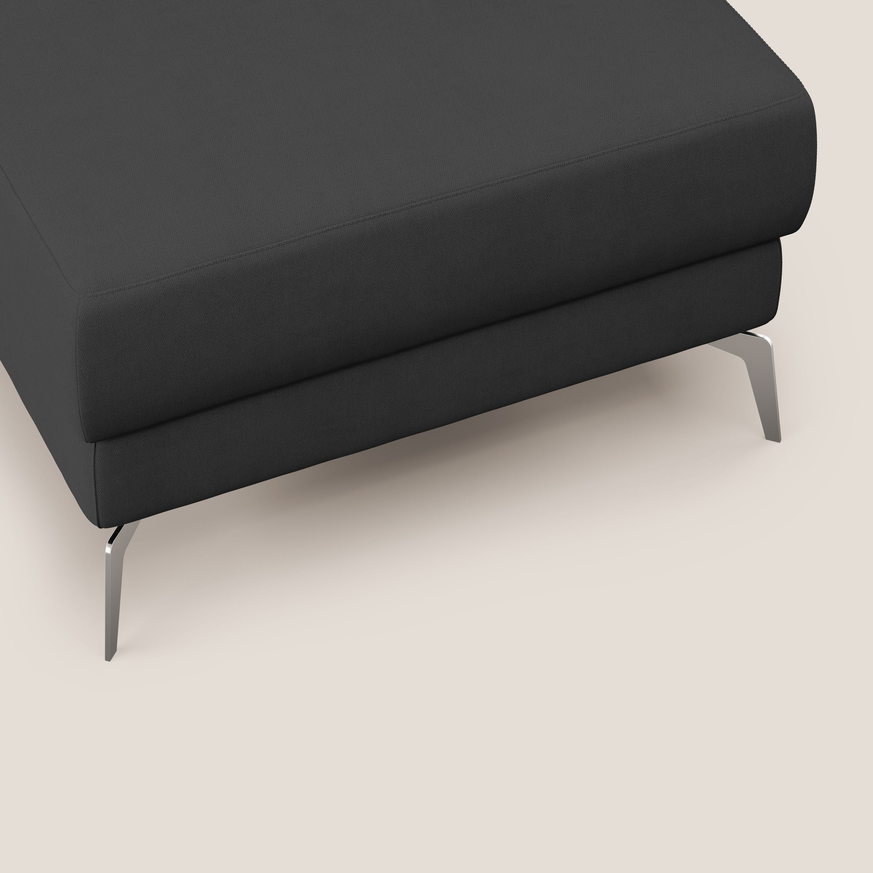 Star Pouf con piedini alti in tessuto impermeabile T02 nero - divani.store