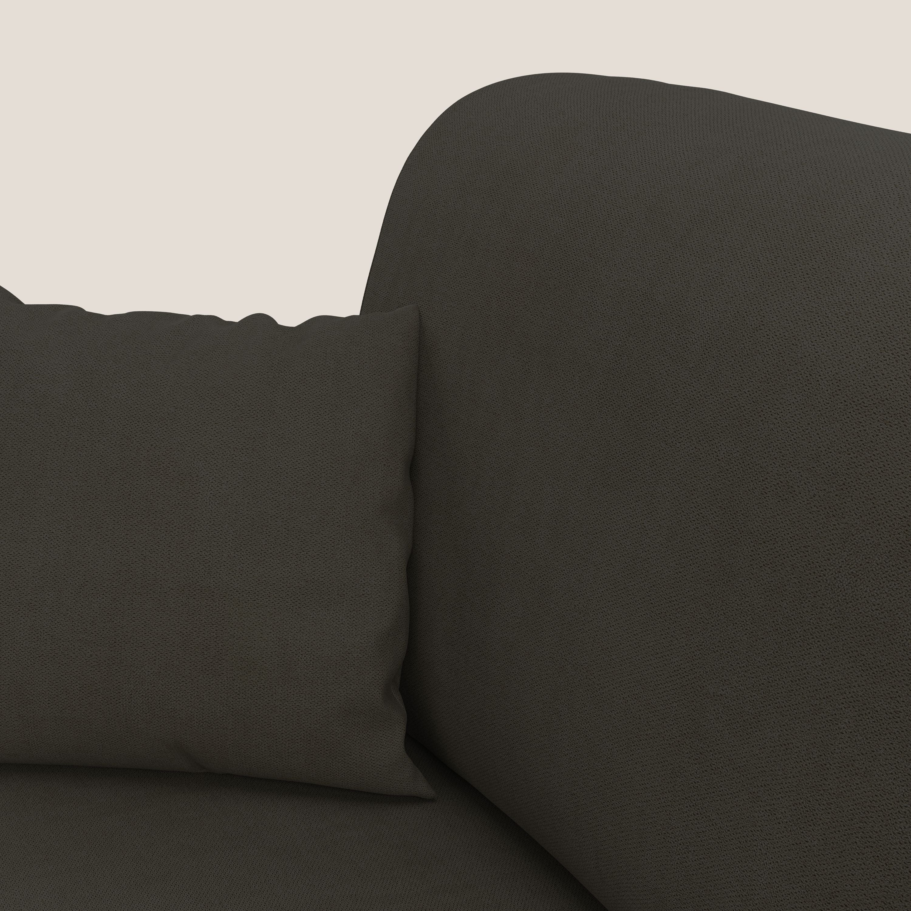 Kafka divano letto angolare in morbido tessuto impermeabile T02 nero - divani.store