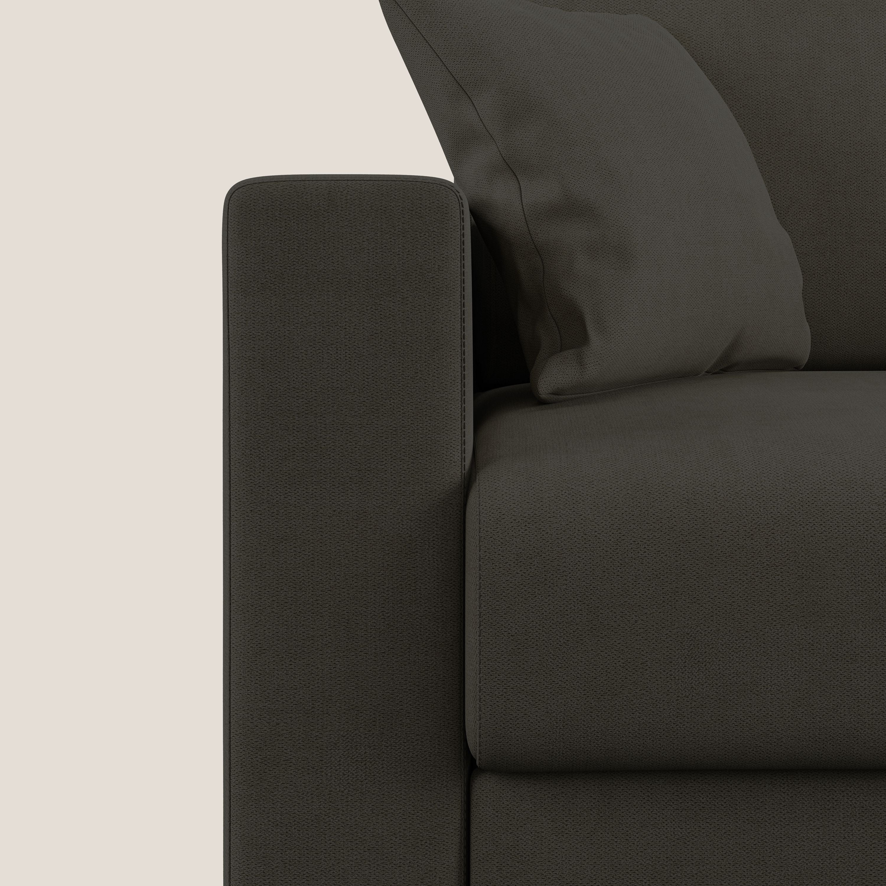 Kafka divano letto angolare in morbido tessuto impermeabile T02 nero - divani.store