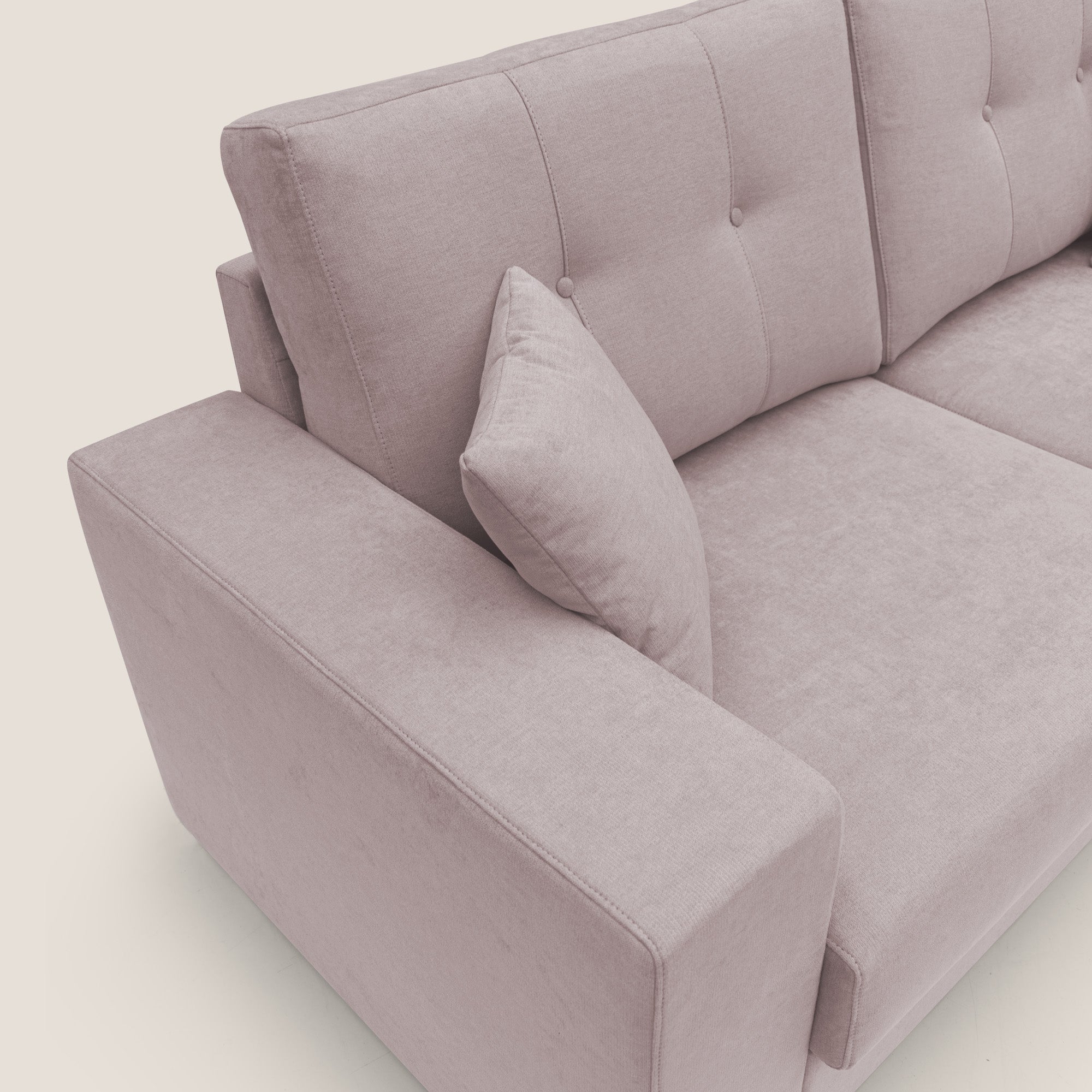 Giove divano in morbido tessuto impermeabile T02 rosa - divani.store