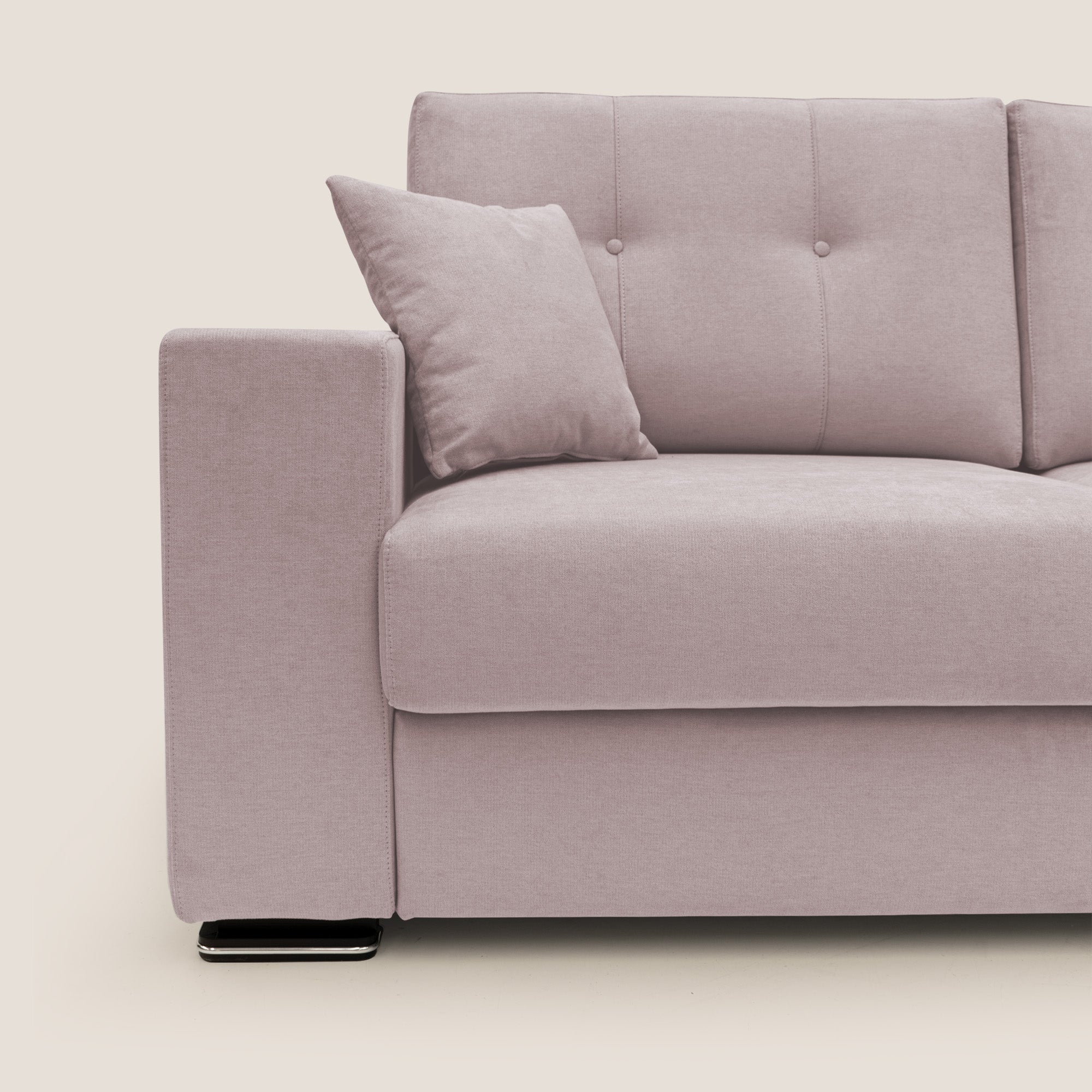 Giove divano in morbido tessuto impermeabile T02 rosa - divani.store