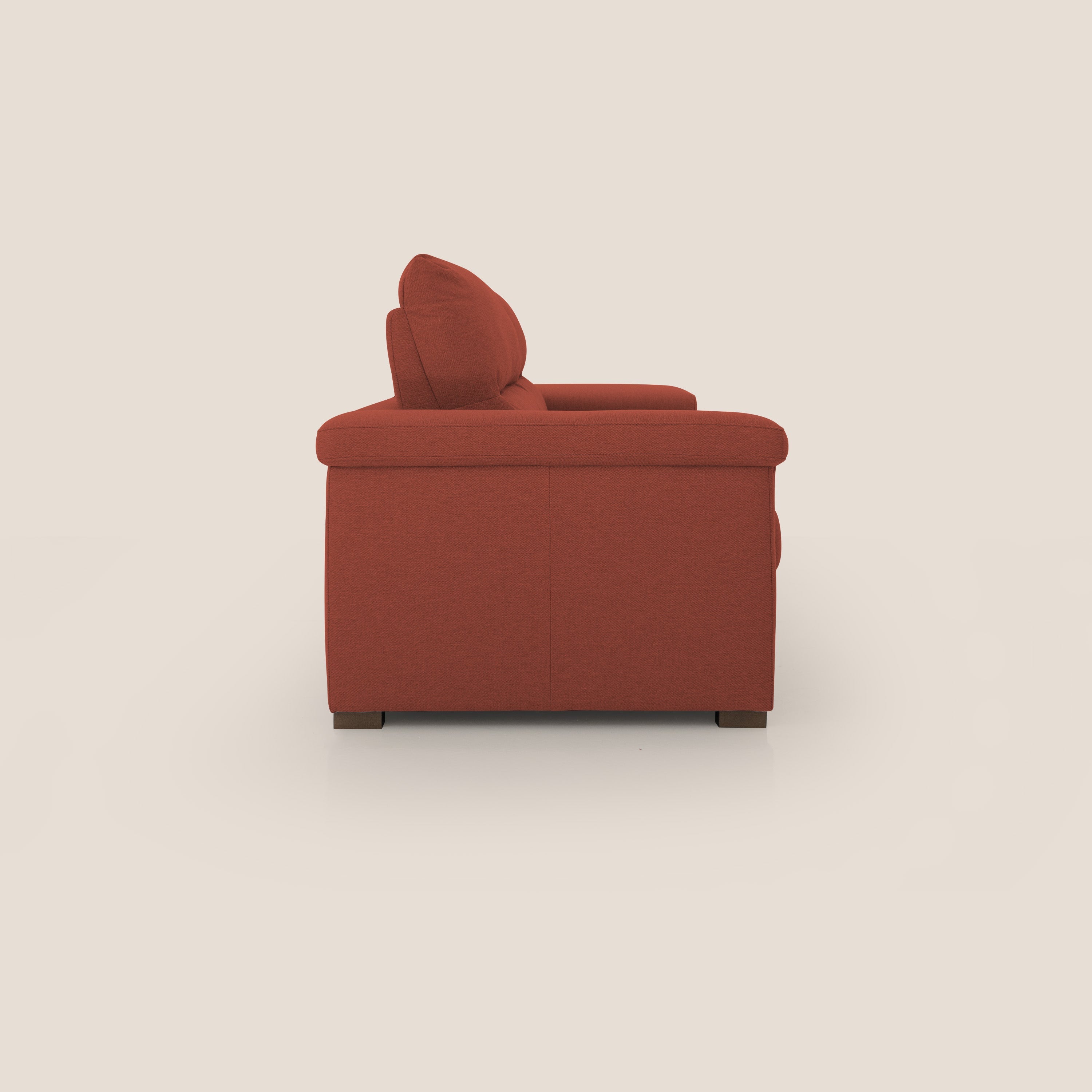 Magnolia divano letto con materasso alto 18 cm morbido schienale alto in tessuto smacchiabile T05 rosso - divani.store