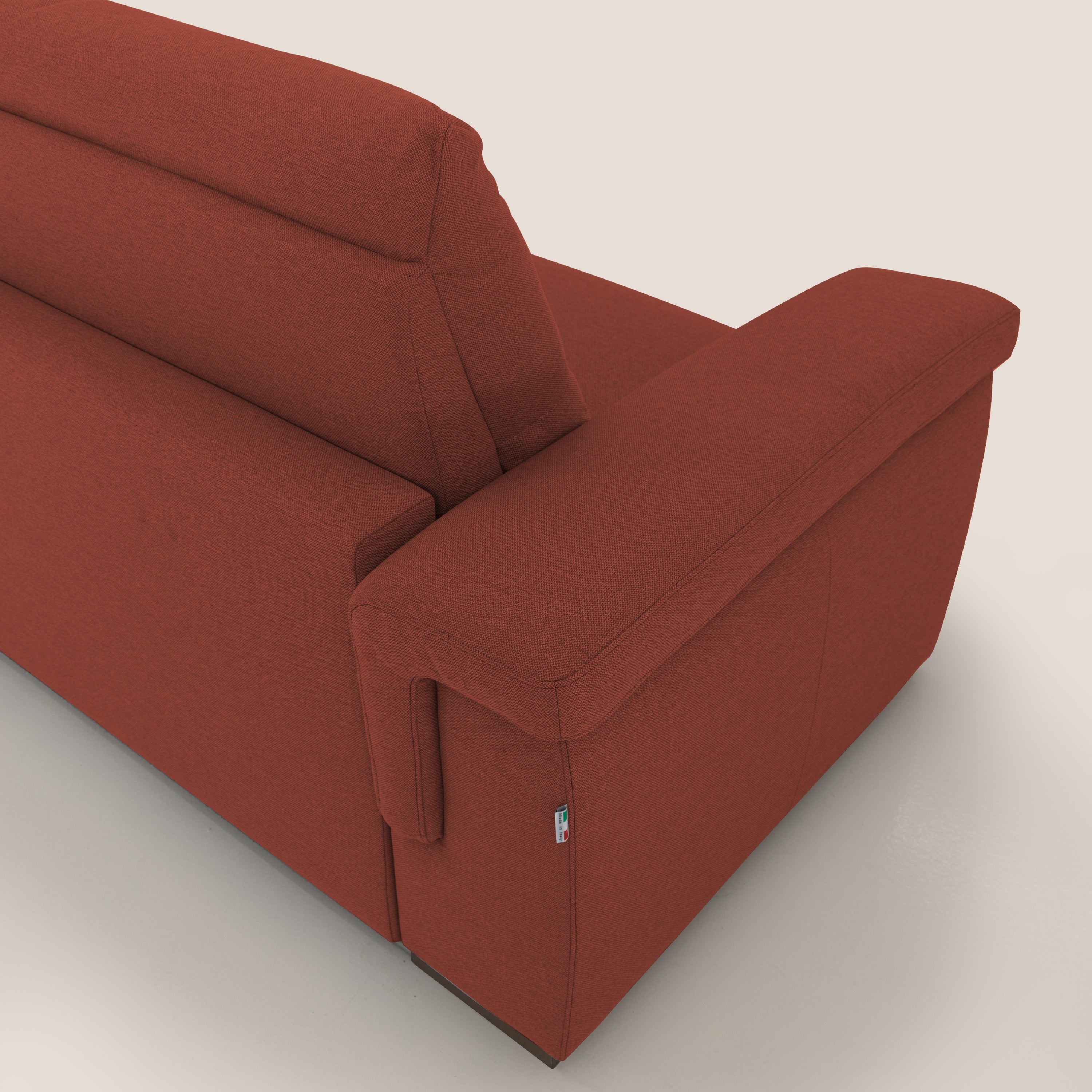 Magnolia divano letto con materasso alto 18 cm morbido schienale alto in tessuto smacchiabile T05 rosso - divani.store
