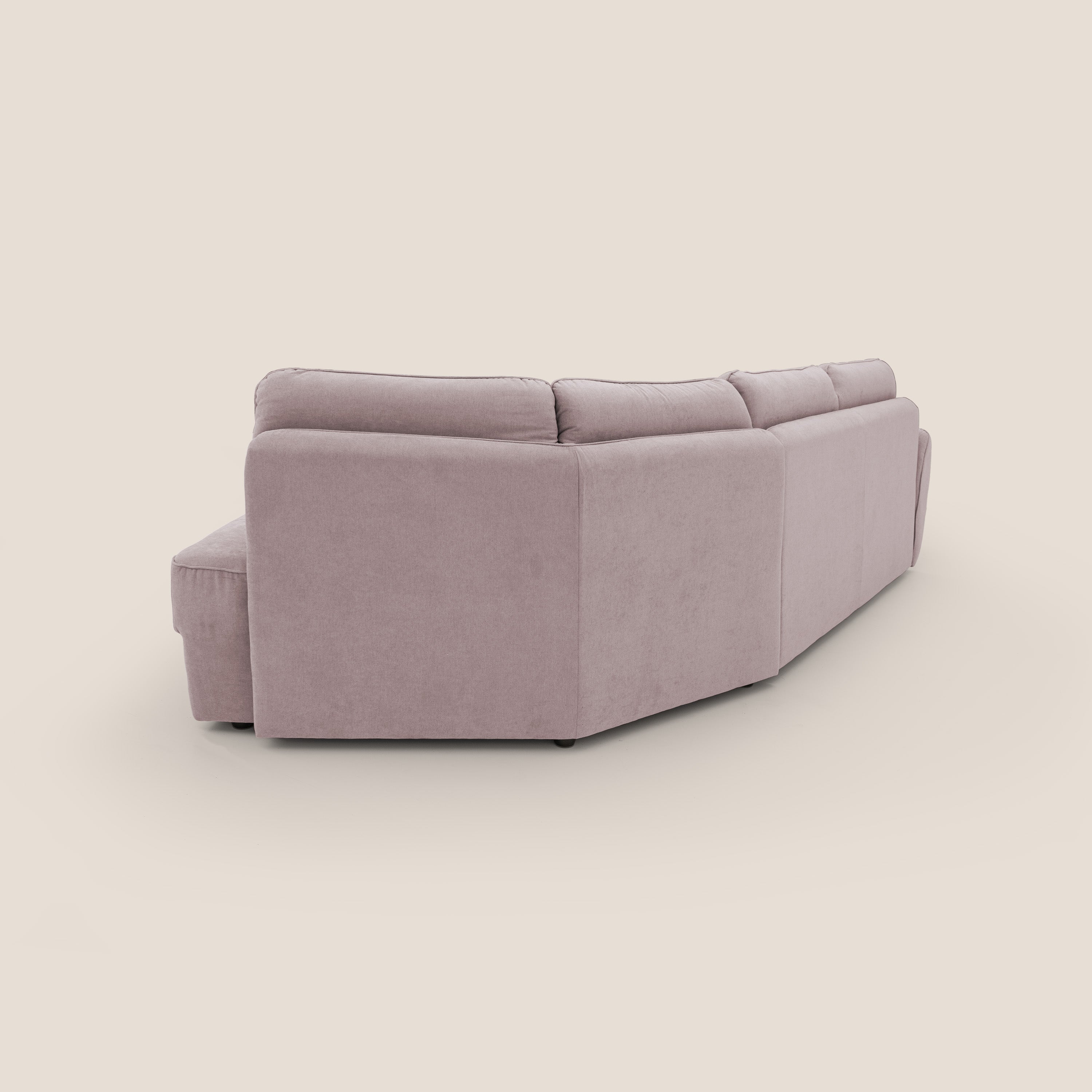 Zeus divano letto angolare con materasso H18 cm pouf mobile in tessuto impermeabile T02 - divani.store