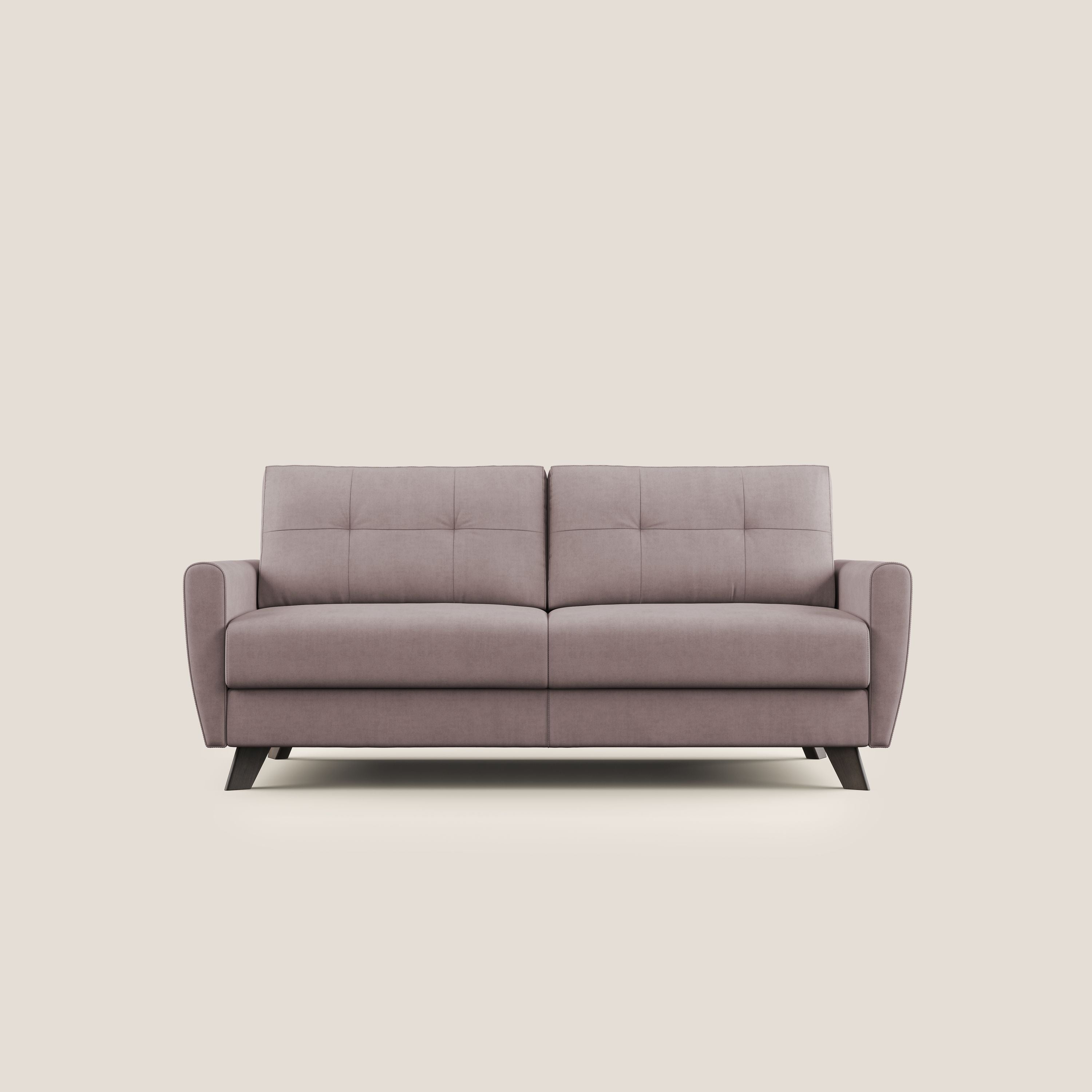 Callisto Divano letto matrimoniale in tessuto morbido impermeabile T02 rosa - divani.store