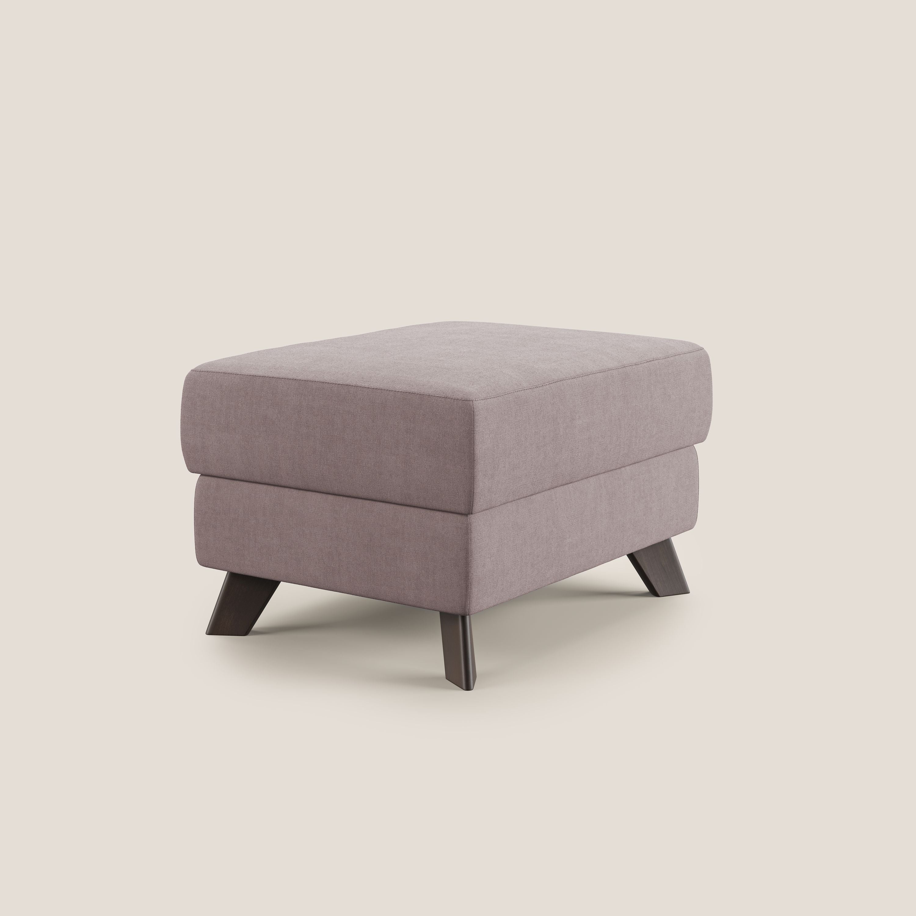 Moon Pouf contenitore e piedini alti in tessuto morbido impermeabile T02 rosa - divani.store