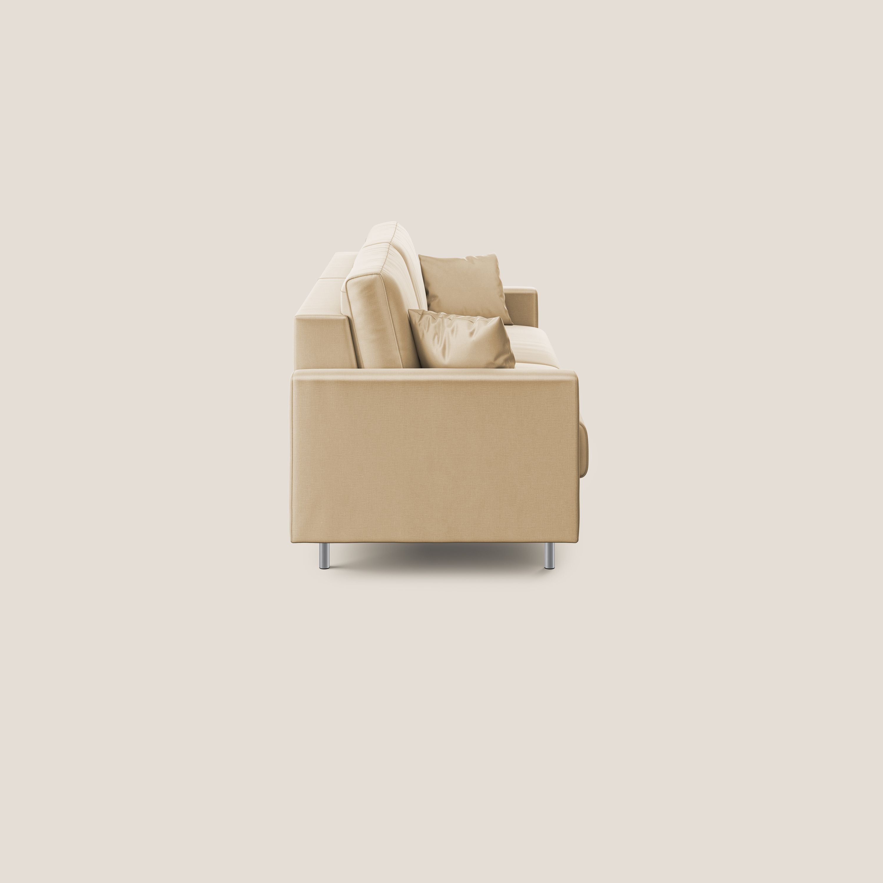 Andromeda divano letto matrimoniale in velluto morbido impermeabile T01 beige - divani.store