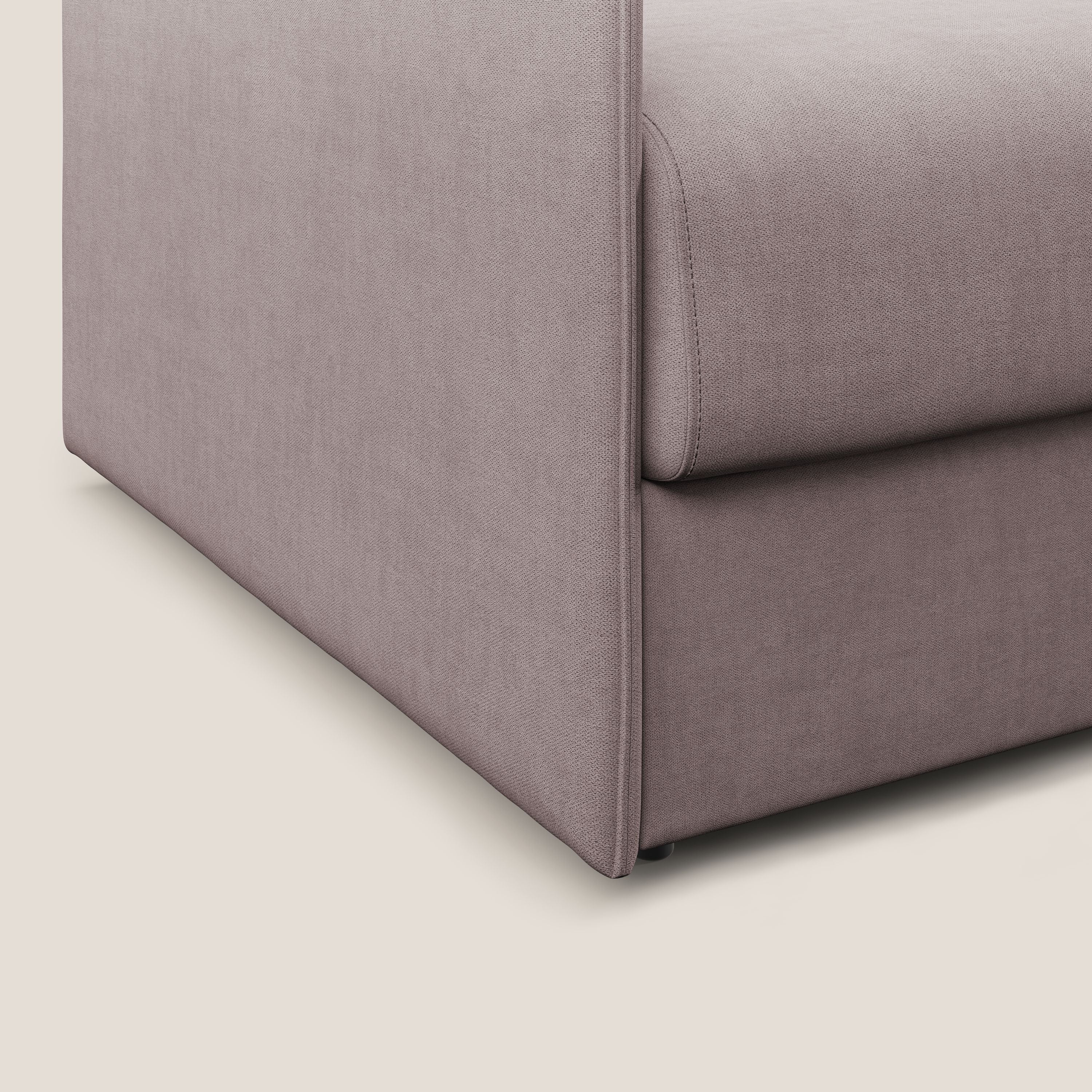 Evans poltrona letto in morbido tessuto impermeabile T02 rosa - divani.store