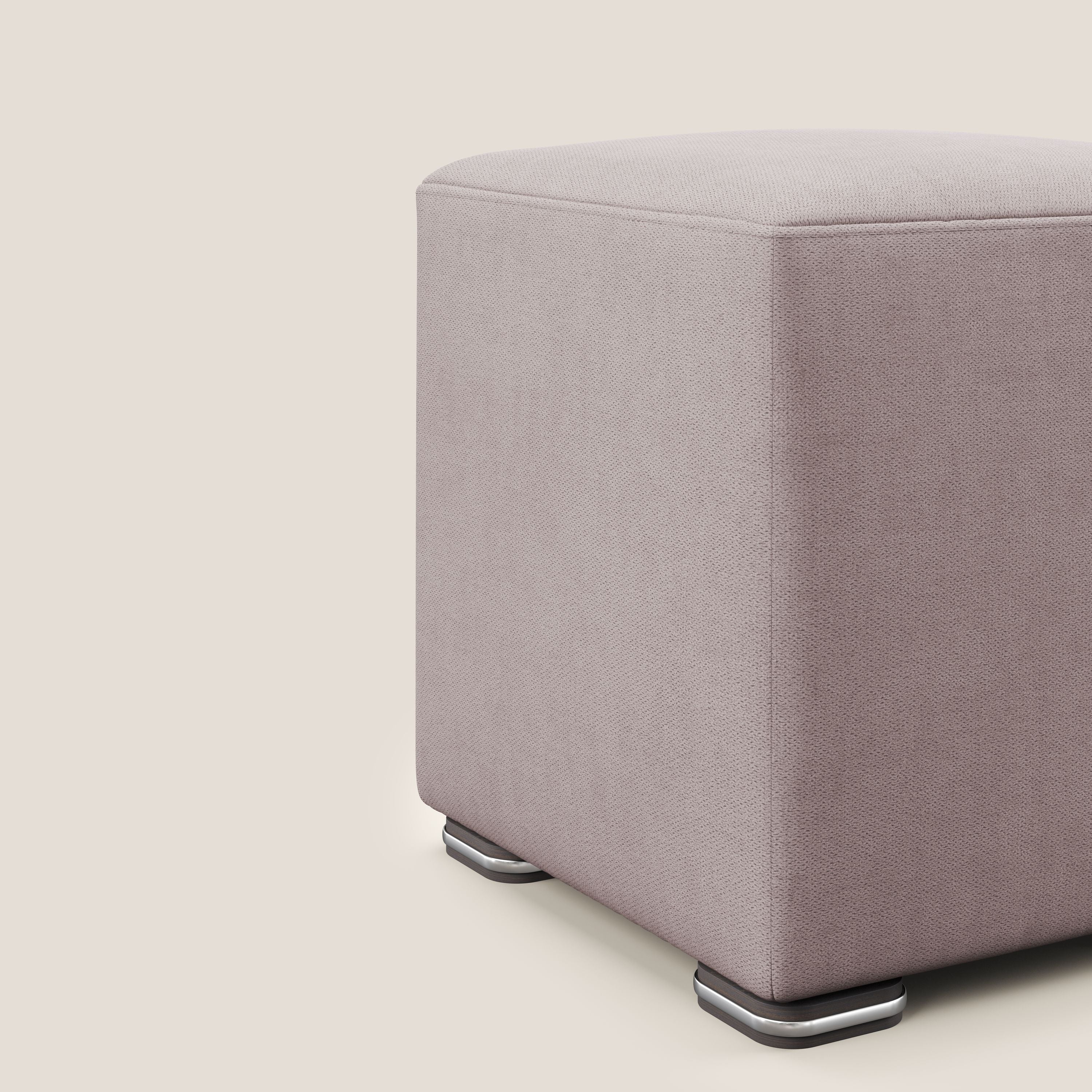 Cube pouf in tessuto morbido impermeabile T02 rosa - divani.store