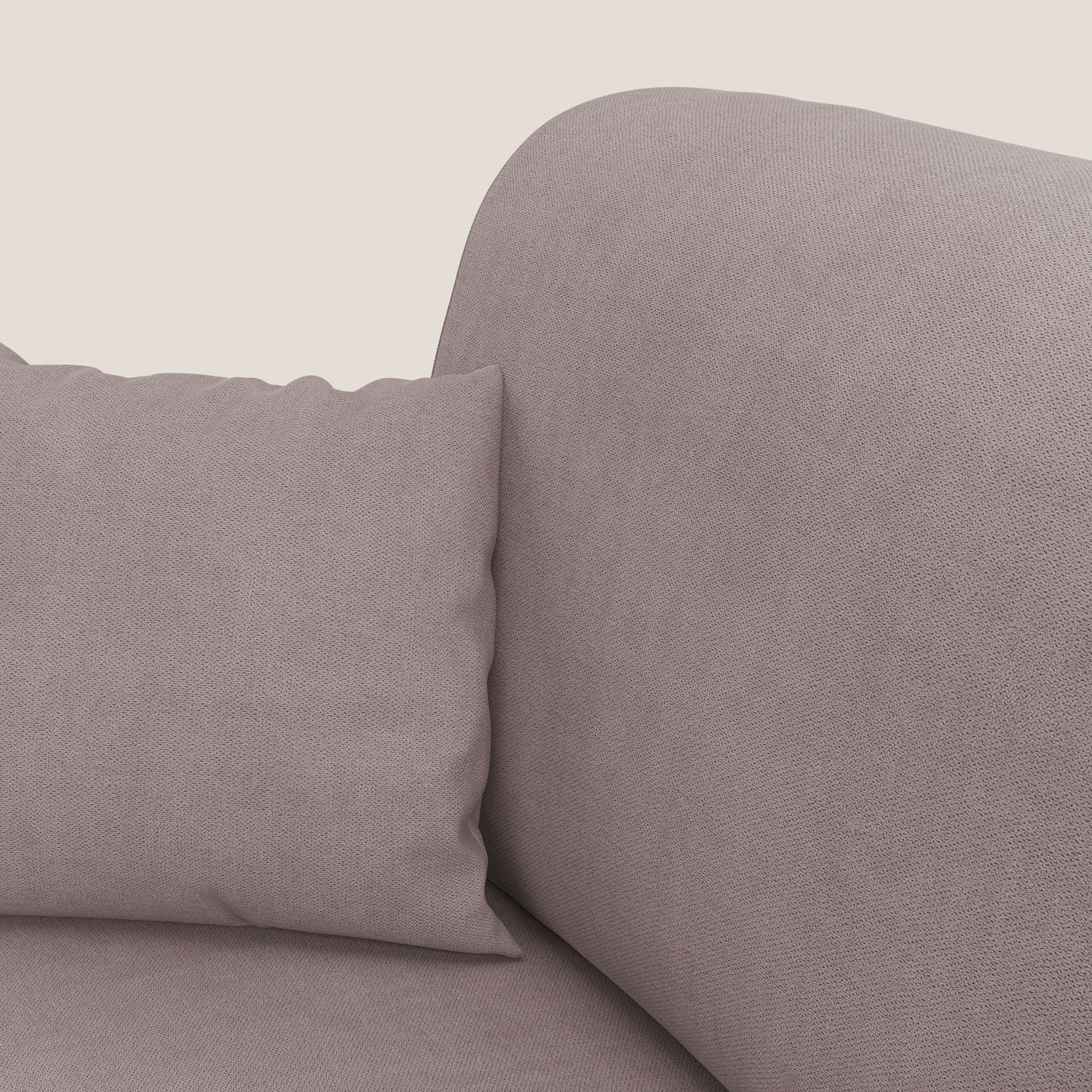 Kafka divano letto angolare in morbido tessuto impermeabile T02 rosa - divani.store