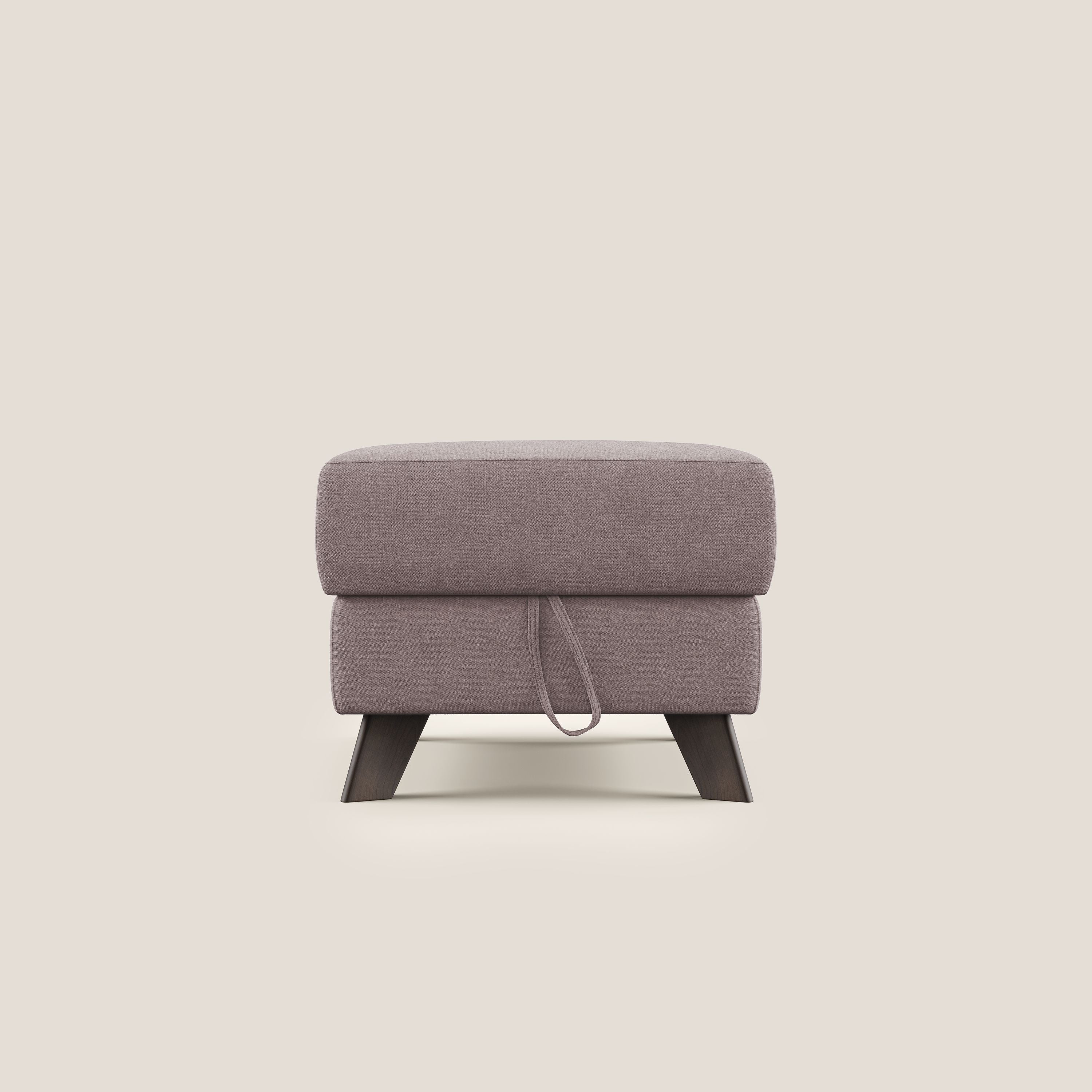 Moon Pouf contenitore e piedini alti in tessuto morbido impermeabile T02 rosa - divani.store