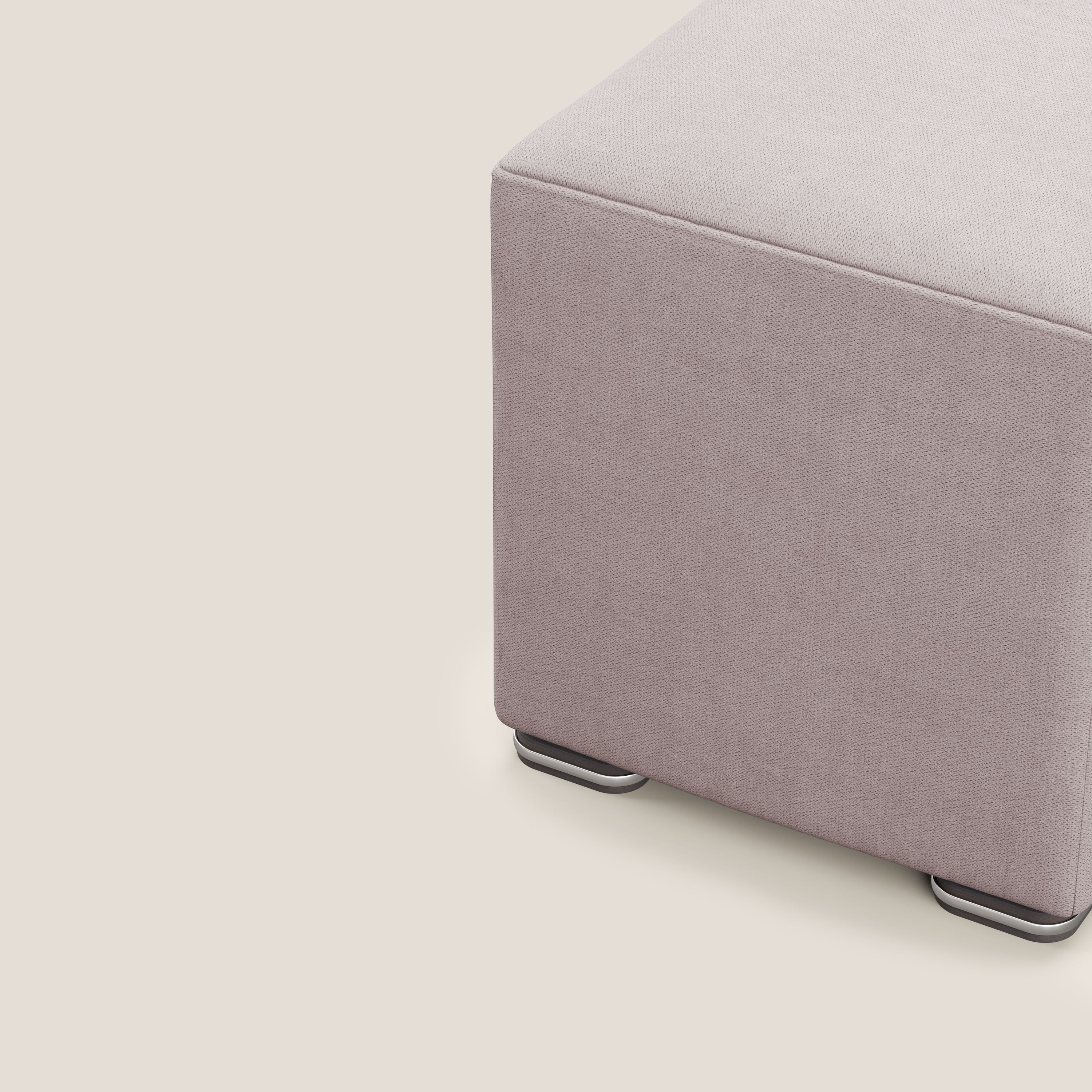 Cube pouf in tessuto morbido impermeabile T02 rosa - divani.store