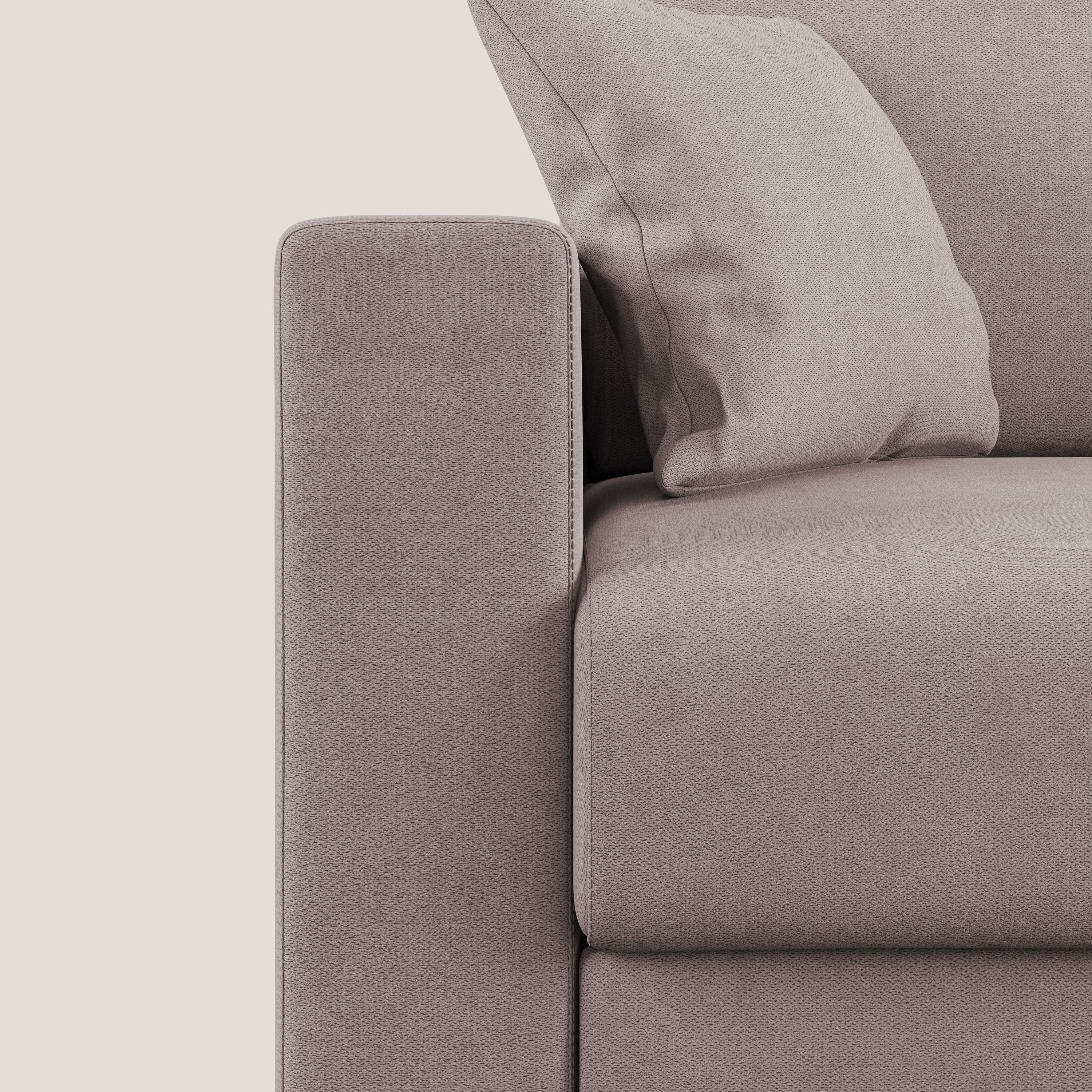 Kafka divano letto angolare in morbido tessuto impermeabile T02 rosa - divani.store